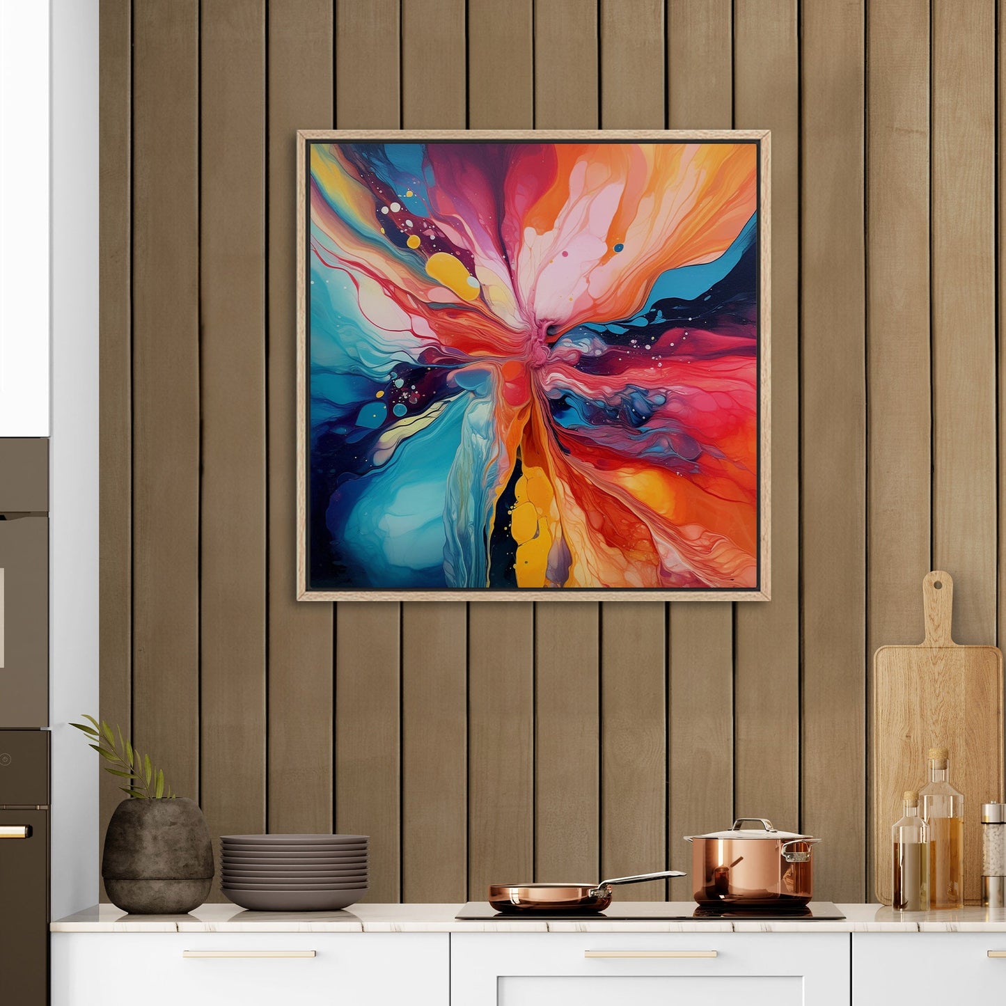 Abstract Splatter Oil Painting - Color Wave Splash