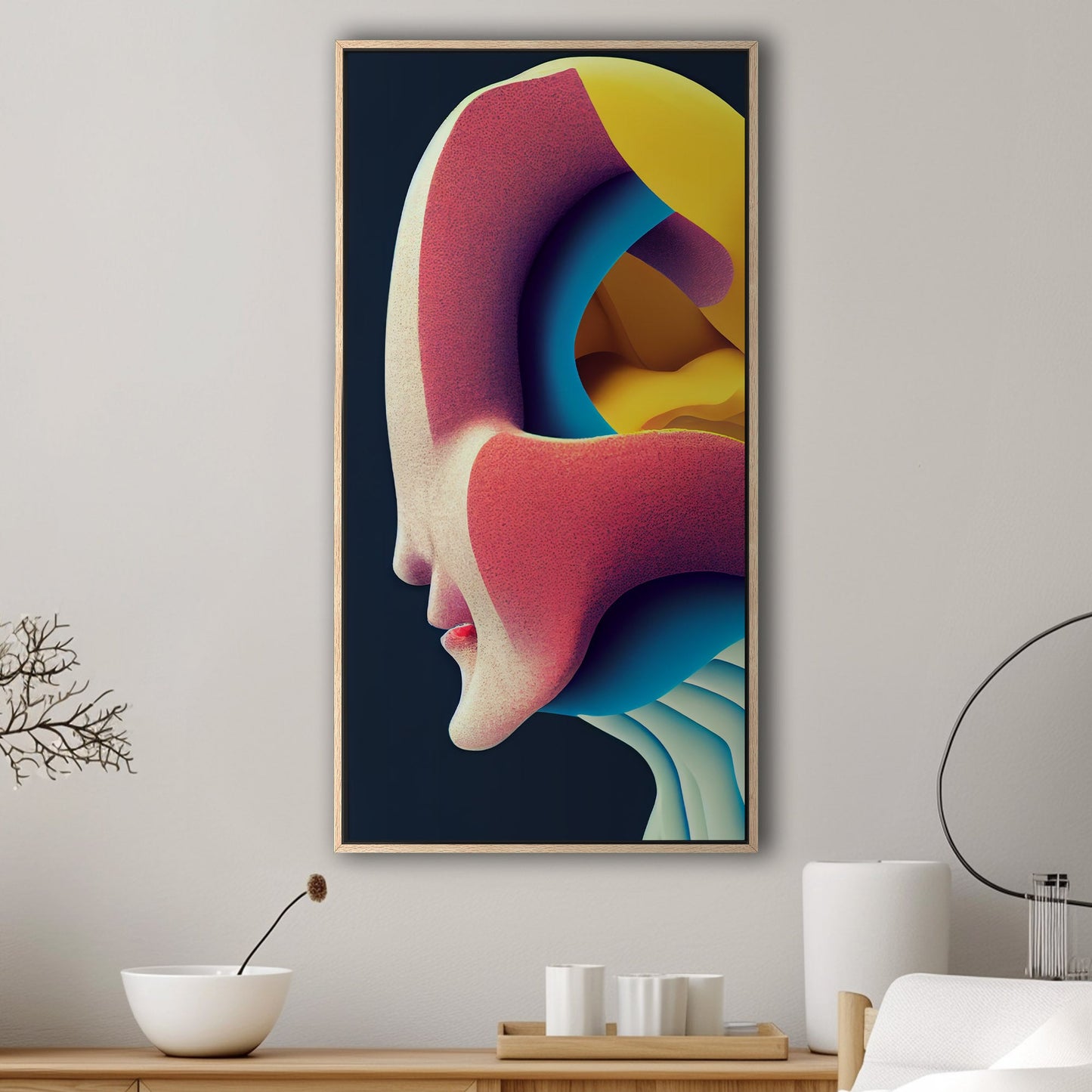 Abstract chaos meets midcentury charm - Vibrant Chaos Unleashed