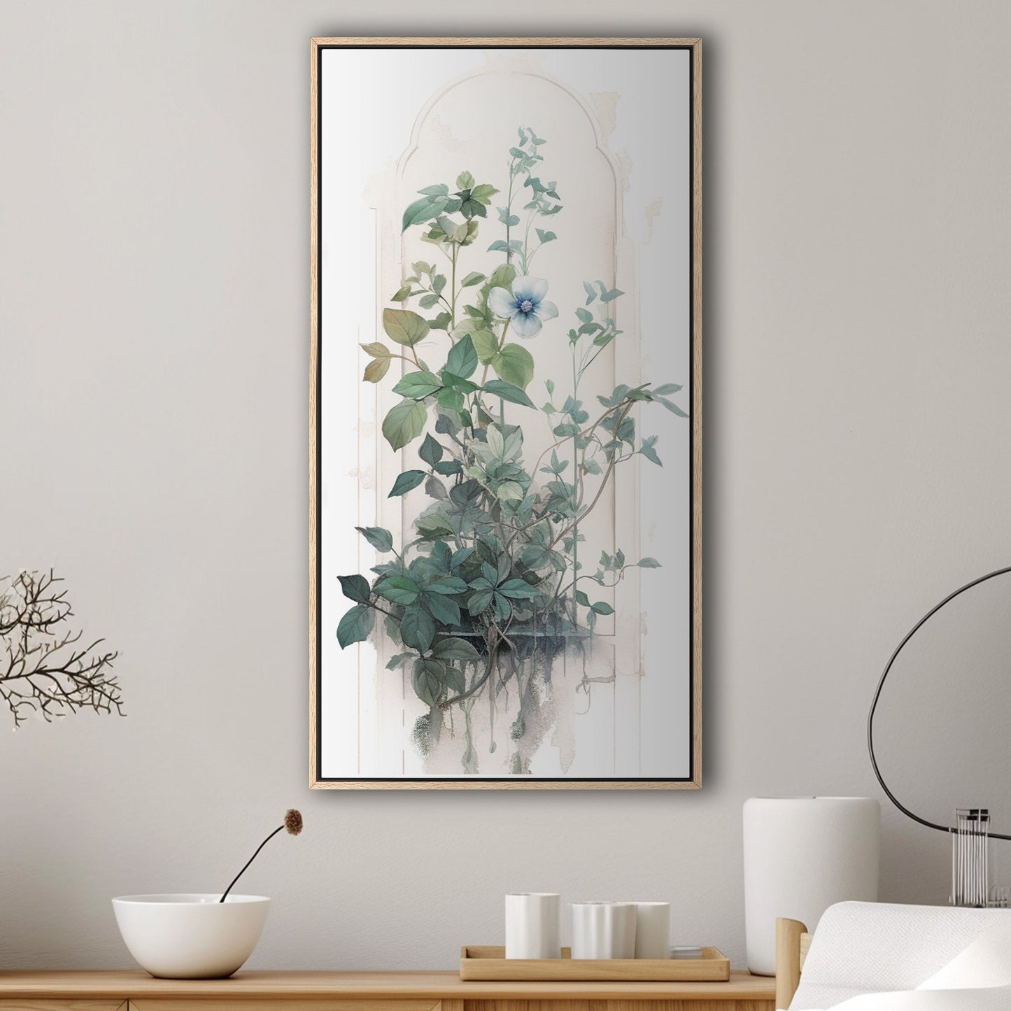 Watercolor Painting of Blue Wildflower