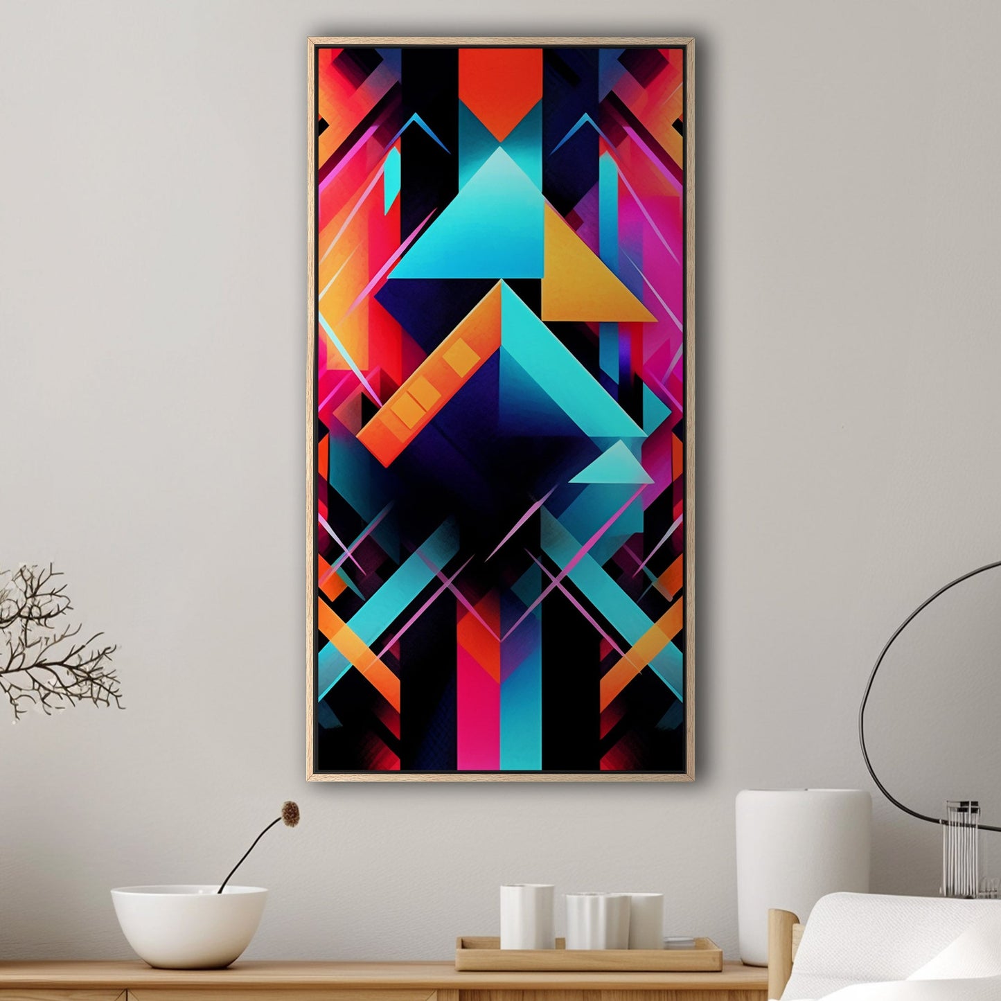Bold neon geometric shapes - Electric Oasis