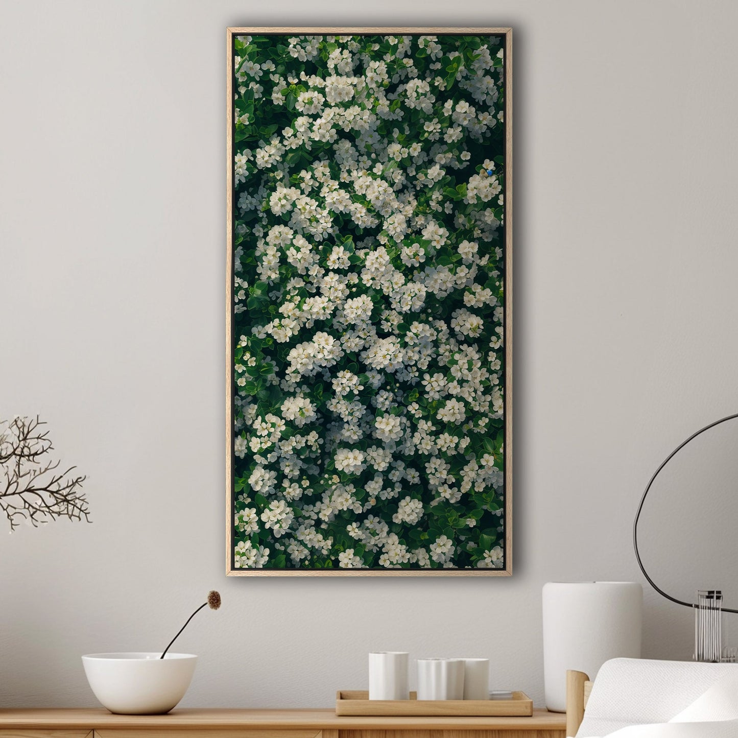 Field of White Flowers - Tranquil Oasis