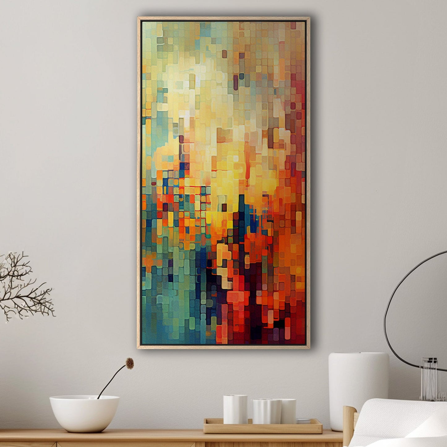 Pixelated mosaic retro abstract patterned geometric - Mesmerizing Modern Elegance