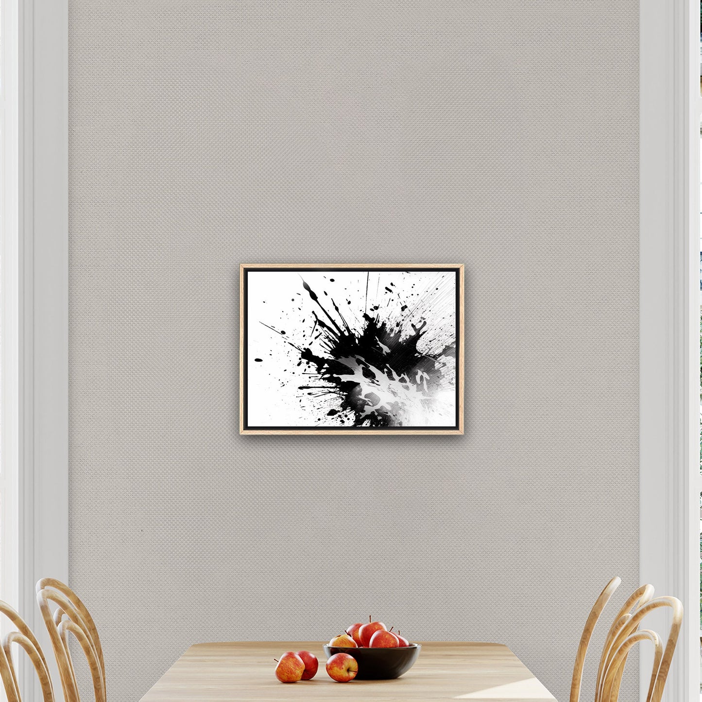 Black and white abstract ink splatter art - Captivating Monochrome Ink Splatter Zen