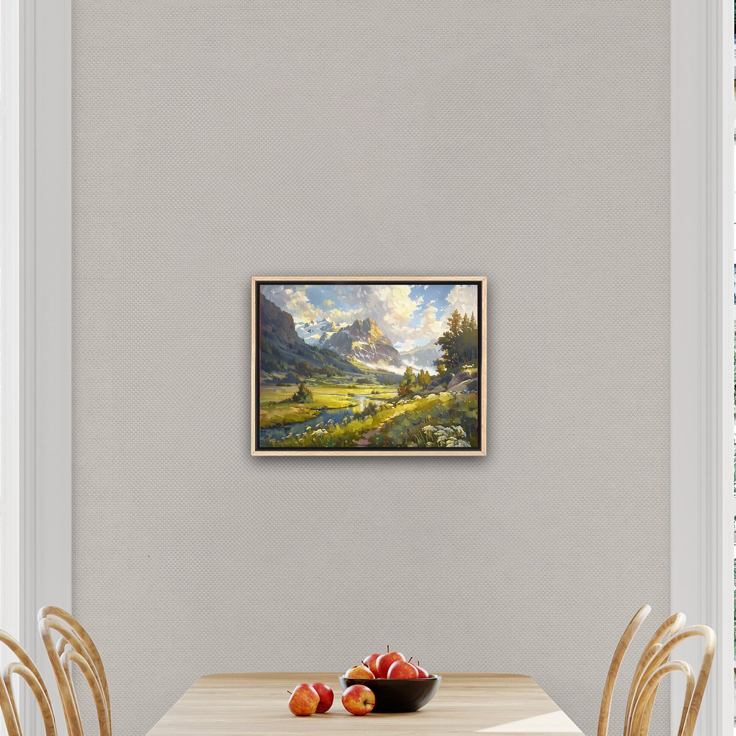 Vibrant landscape oil painting capturing nature's essence - Enriched Elegance