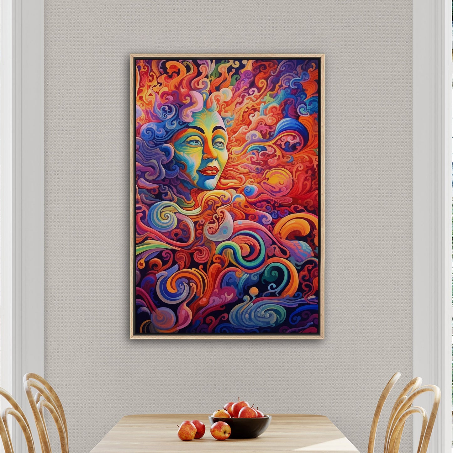 Psychedelic abstract airbrush painting of Vibrant Ebony - Enigmatic Revolution