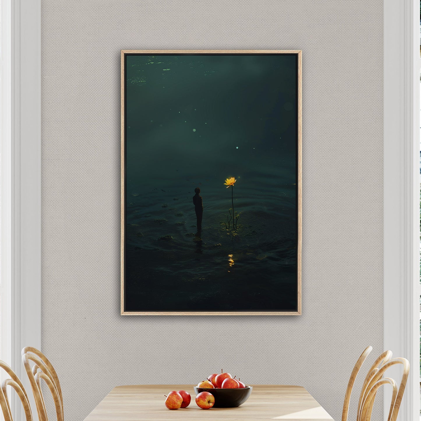 Surreal Image of Man Staring at Giant Dandelion - Hope's Flicker in Despair's Abyss