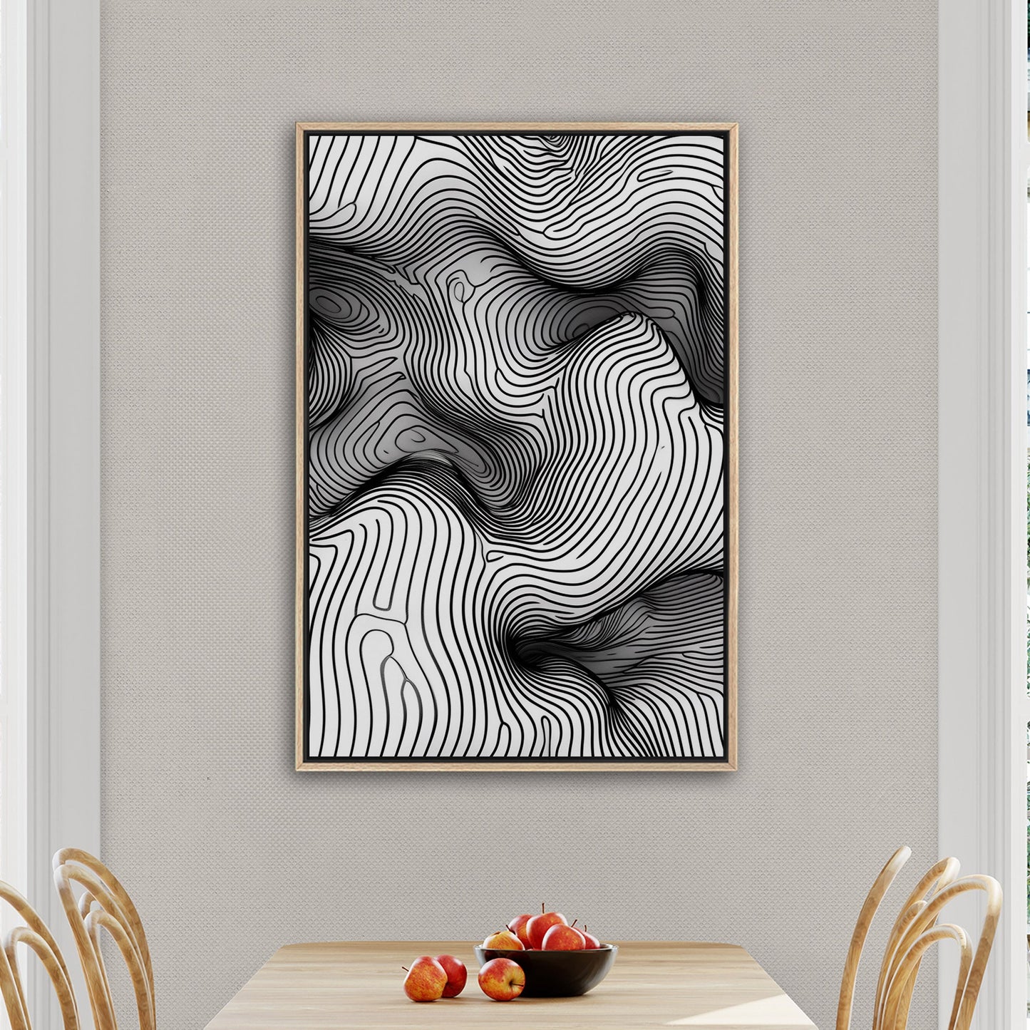 Abstract topographic black and white texture - Ethereal Oscillations