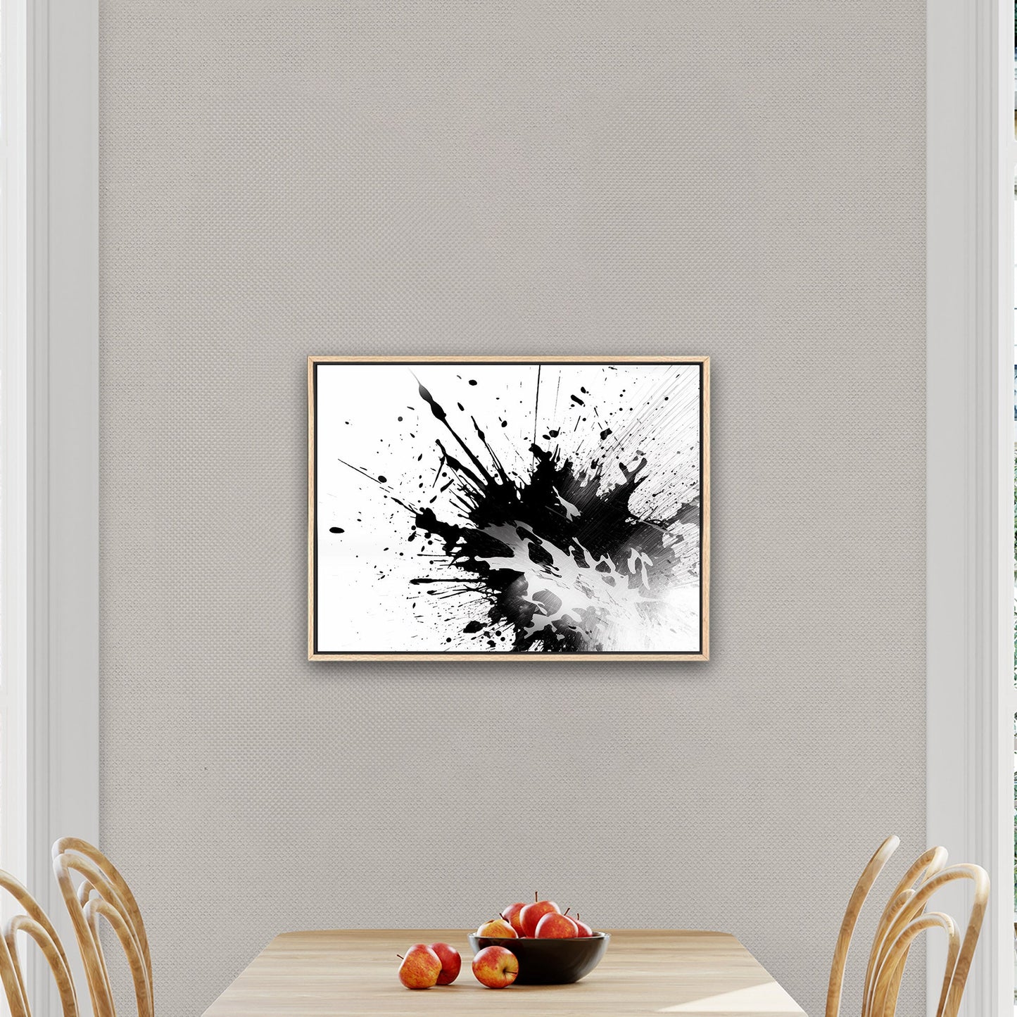 Black and white abstract ink splatter art - Captivating Monochrome Ink Splatter Zen