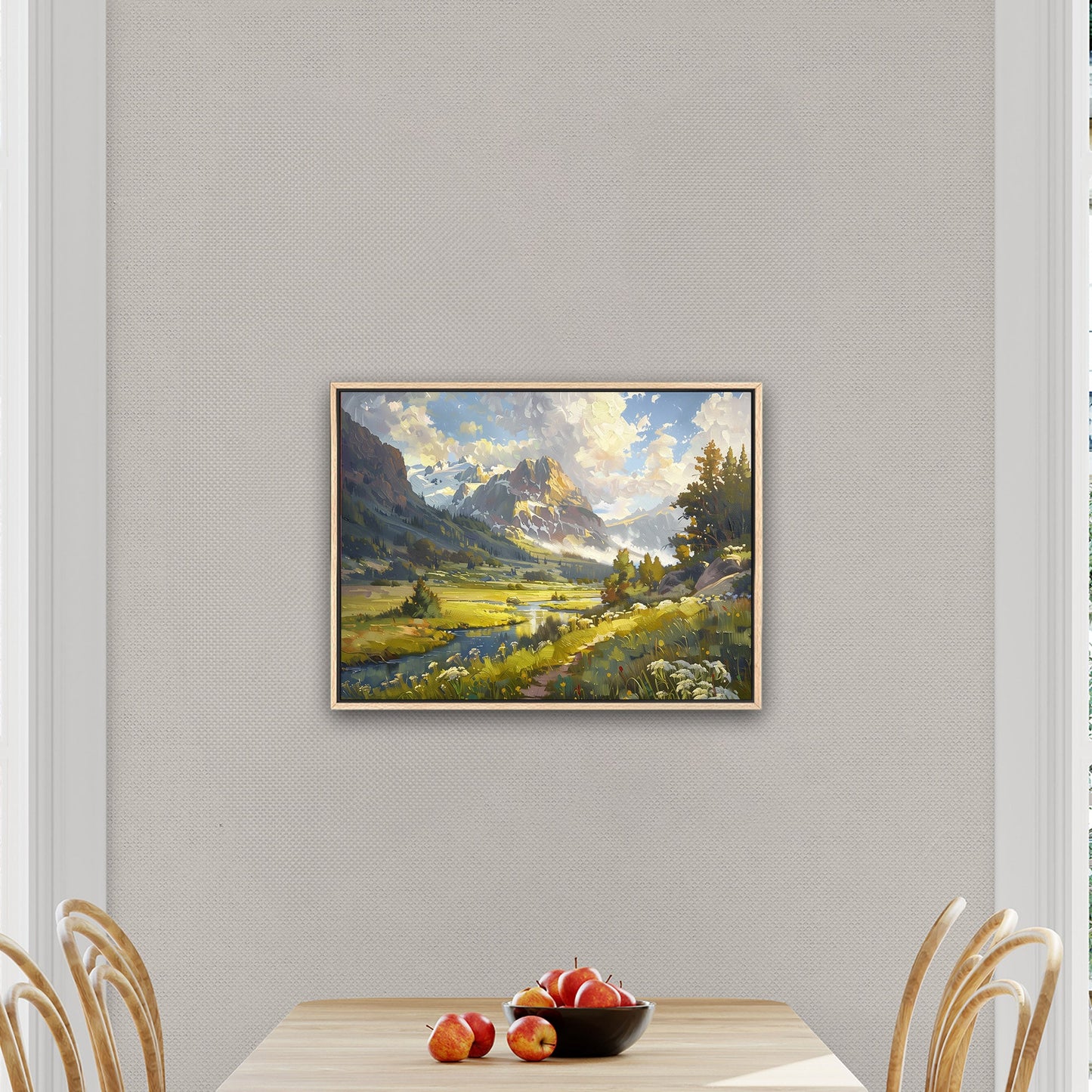 Vibrant landscape oil painting capturing nature's essence - Enriched Elegance