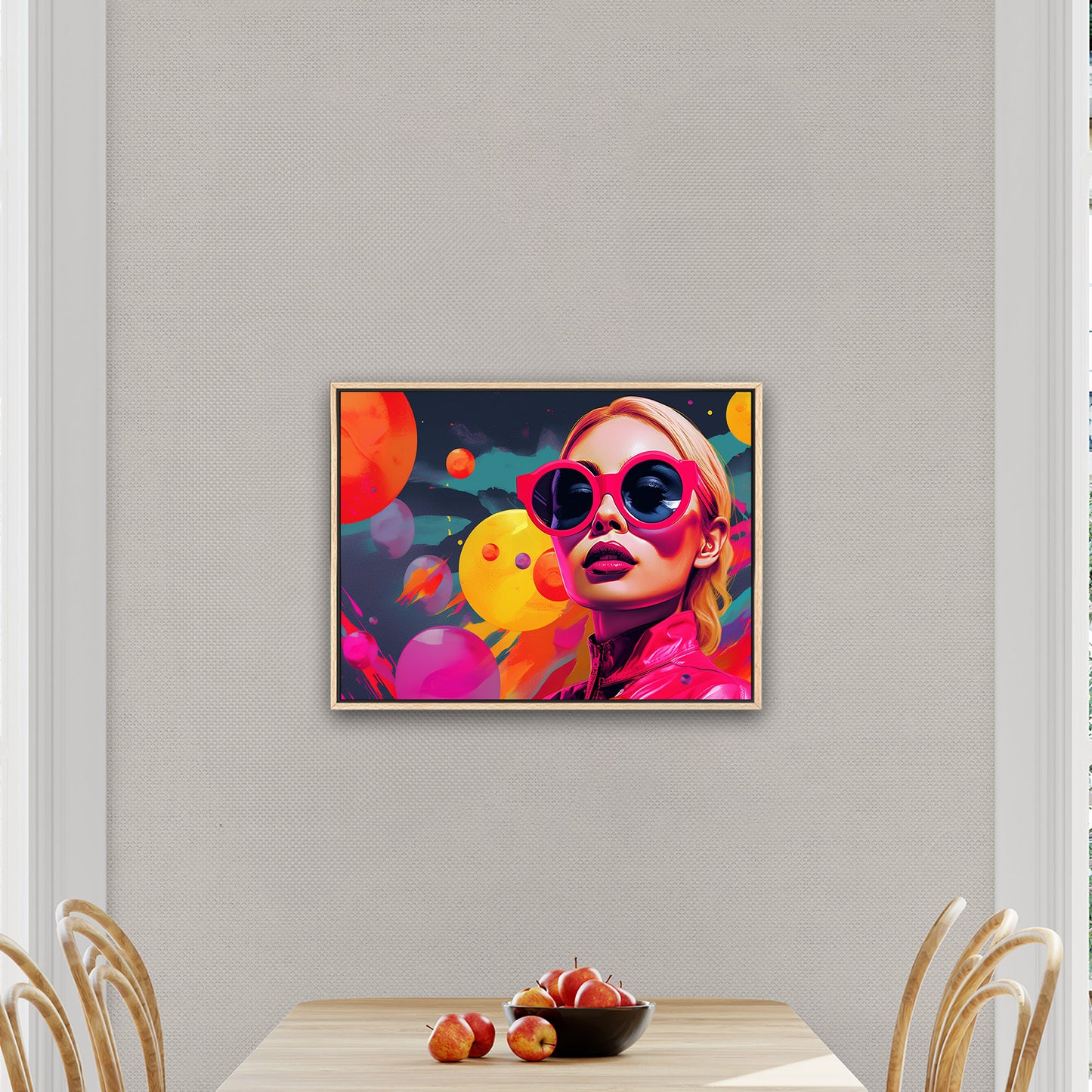Quirky pop art digital illustration, vibrant colors, playful design - Psychedelic Rainbow Explosion