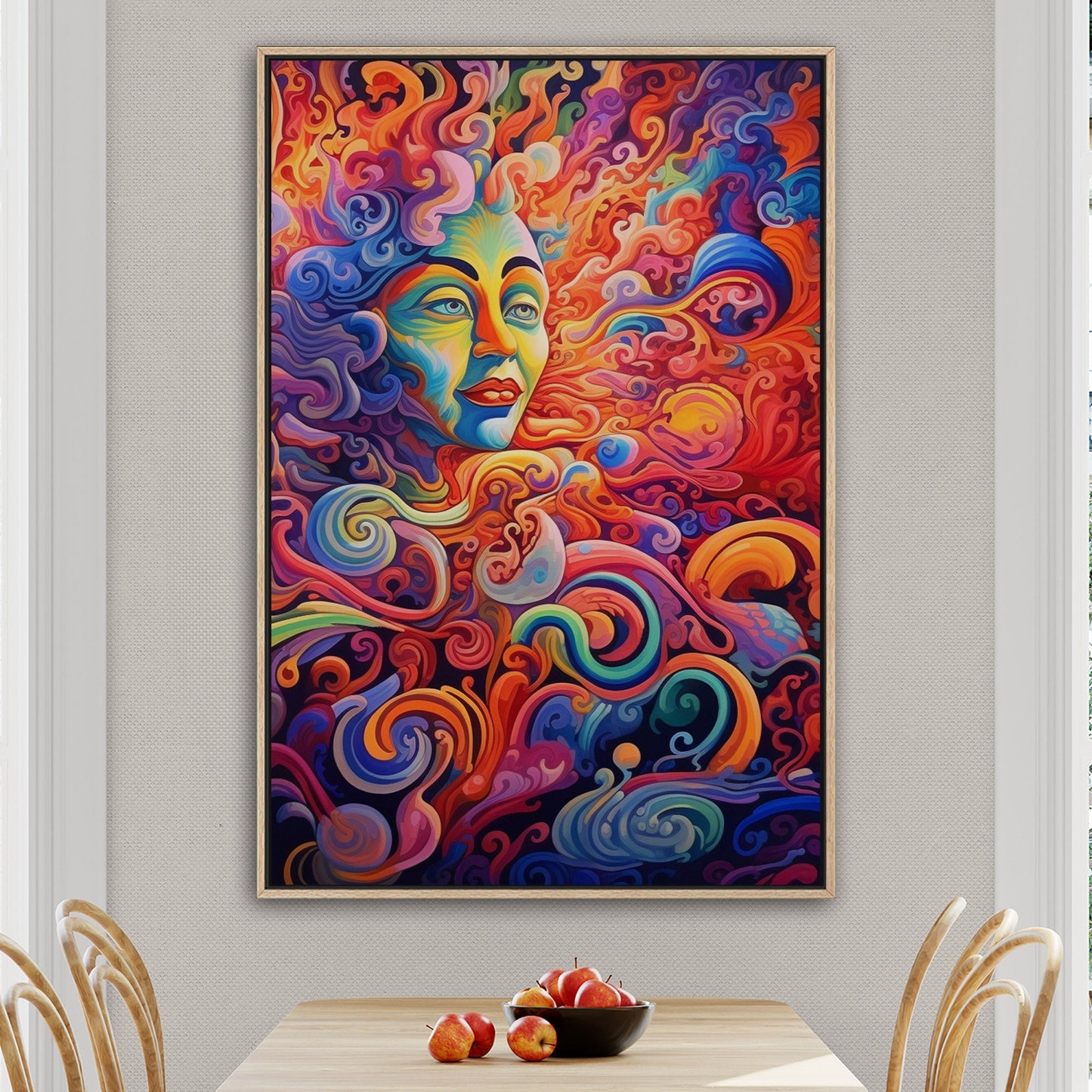 Psychedelic abstract airbrush painting of Vibrant Ebony - Enigmatic Revolution