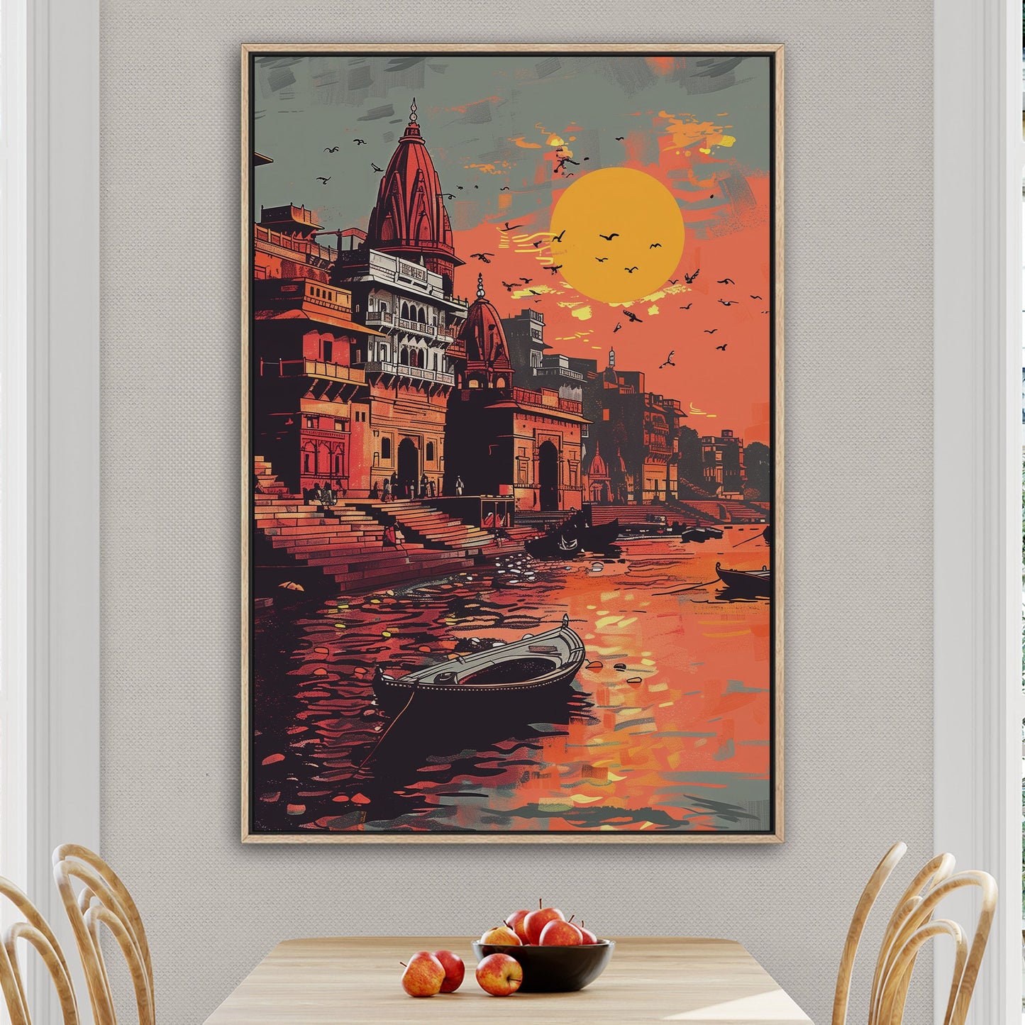 Vibrant Banaras Ghat illustration - Cultural Oasis