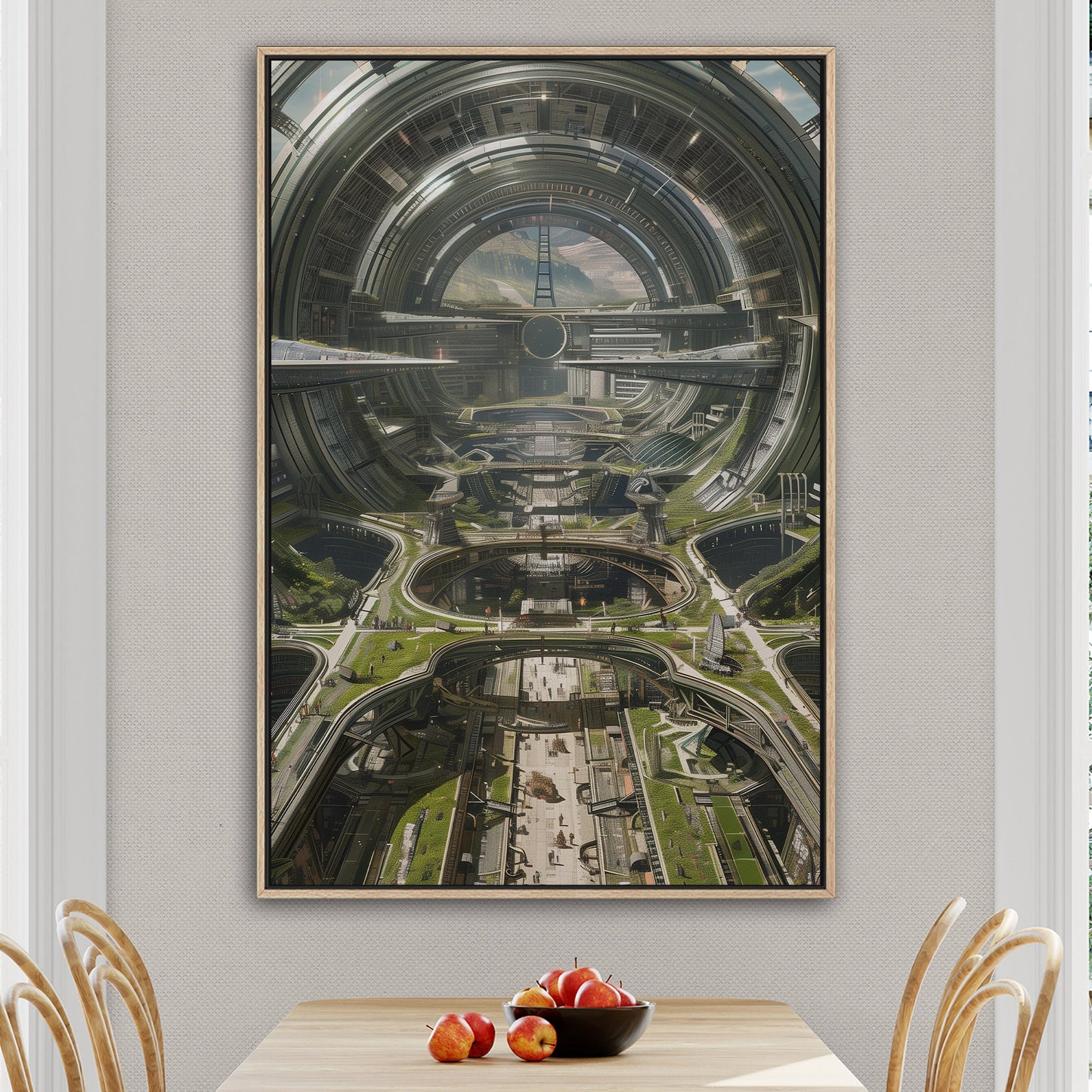 Digital Concept art of a future cityscape - Utopian Cyborg City