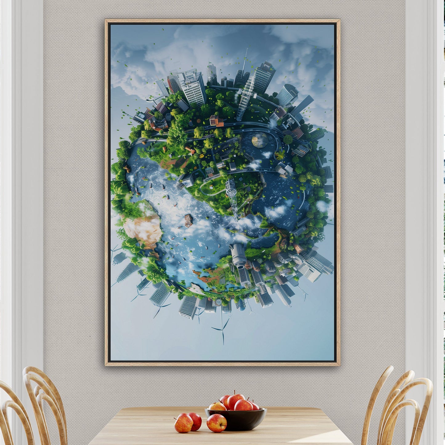 Captivating Earth View with Intricate Buildings - Magnificent City Canvas