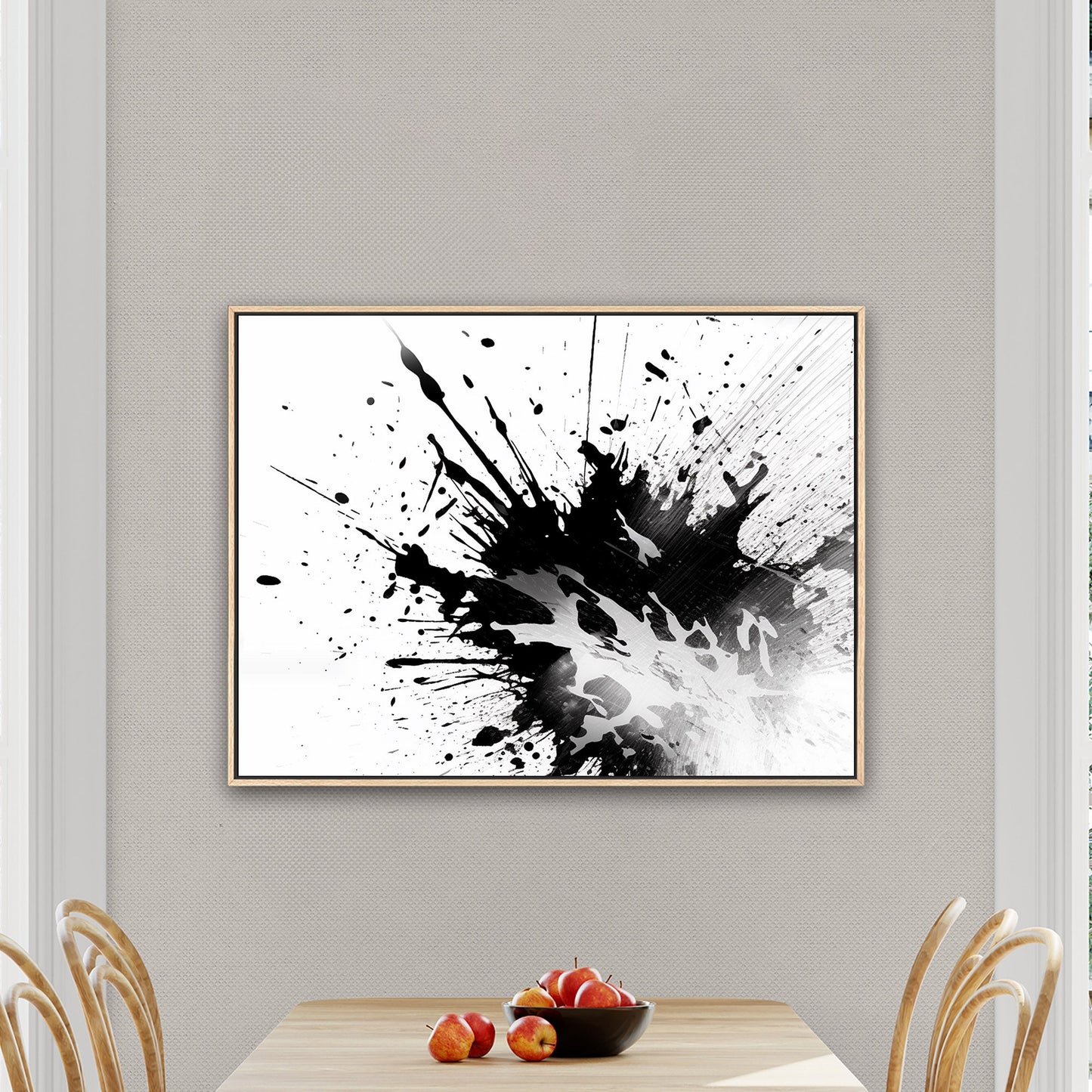 Black and white abstract ink splatter art - Captivating Monochrome Ink Splatter Zen
