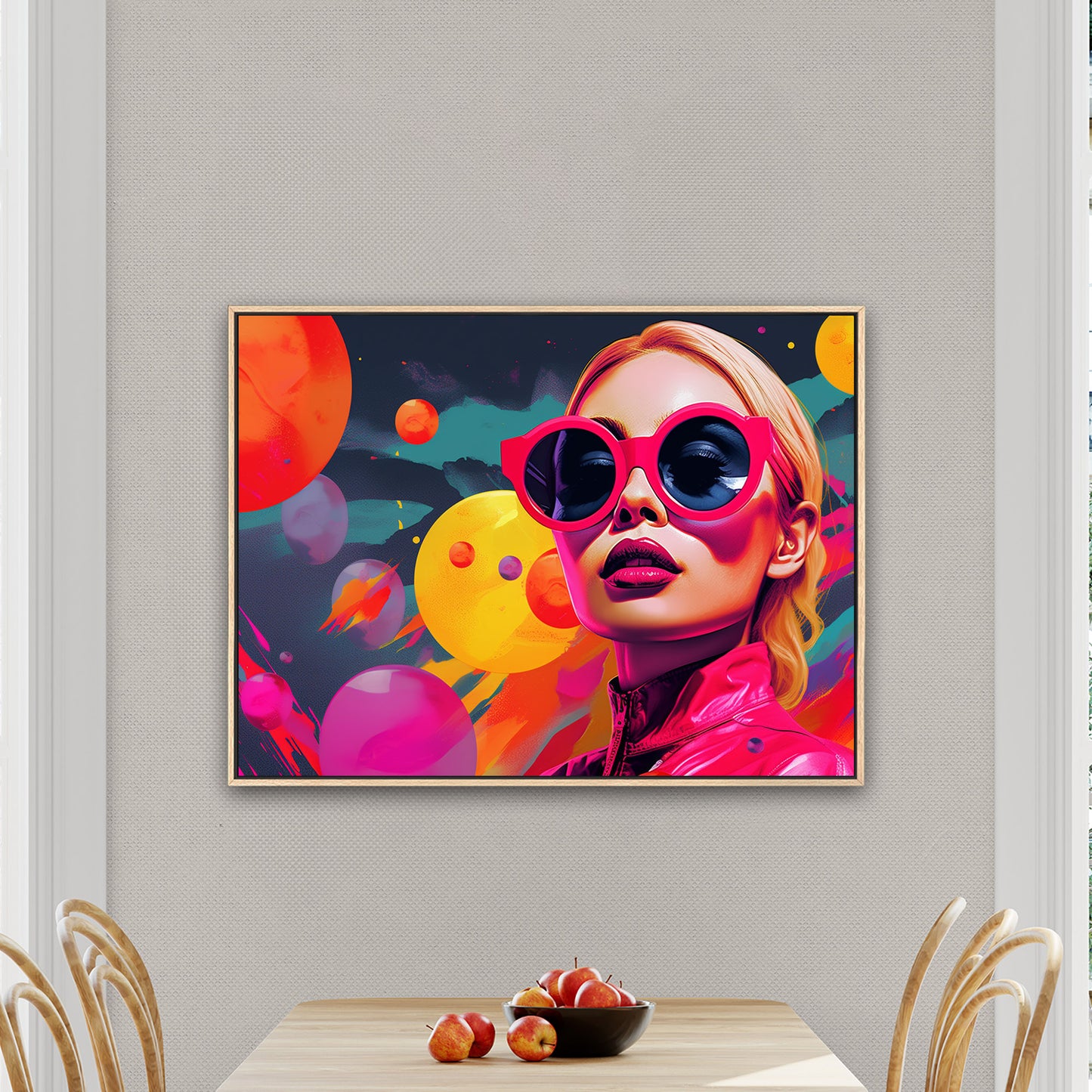 Quirky pop art digital illustration, vibrant colors, playful design - Psychedelic Rainbow Explosion