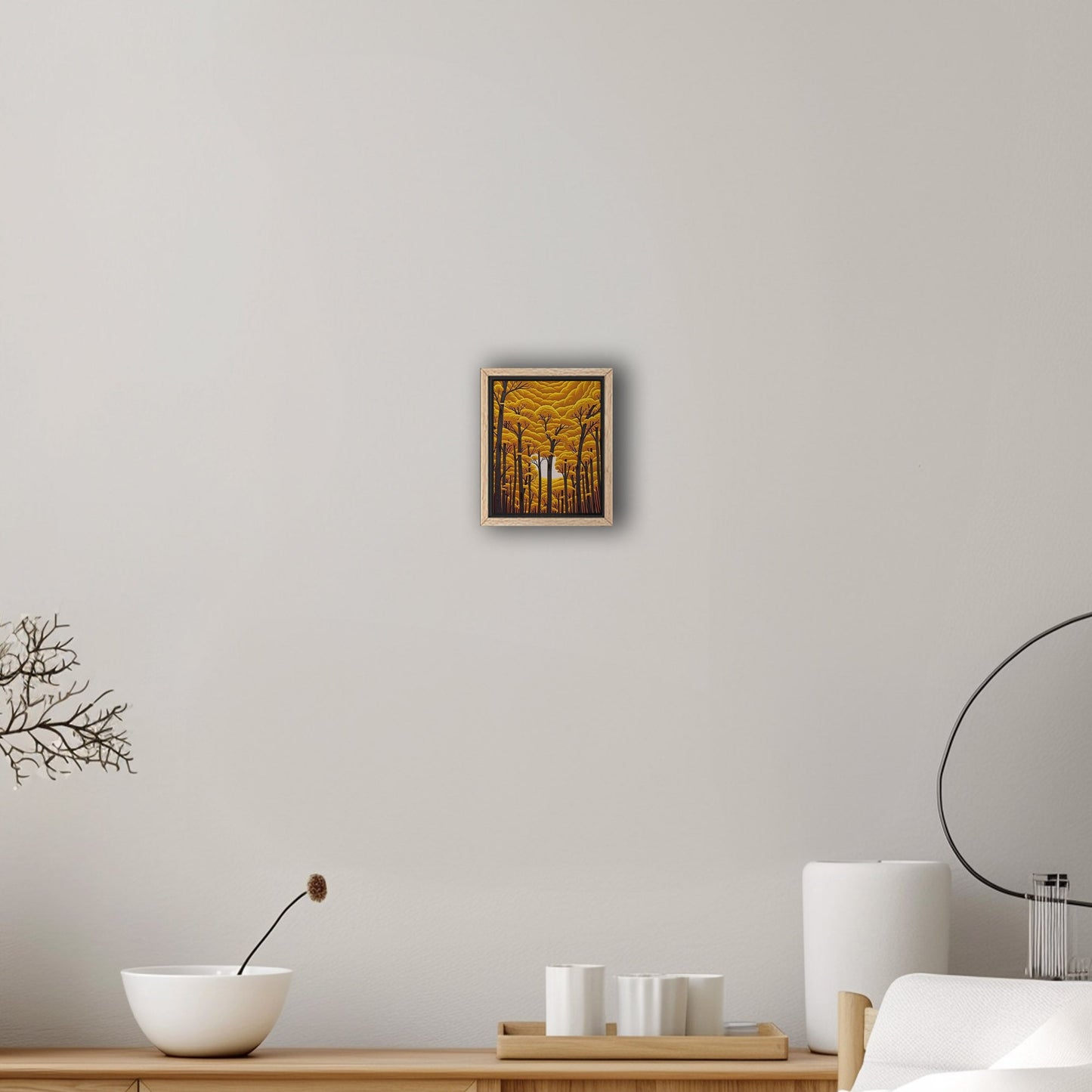 Romantic Stylized Painting of Autumn Woods - Ethereal Golden Woods: A Romance