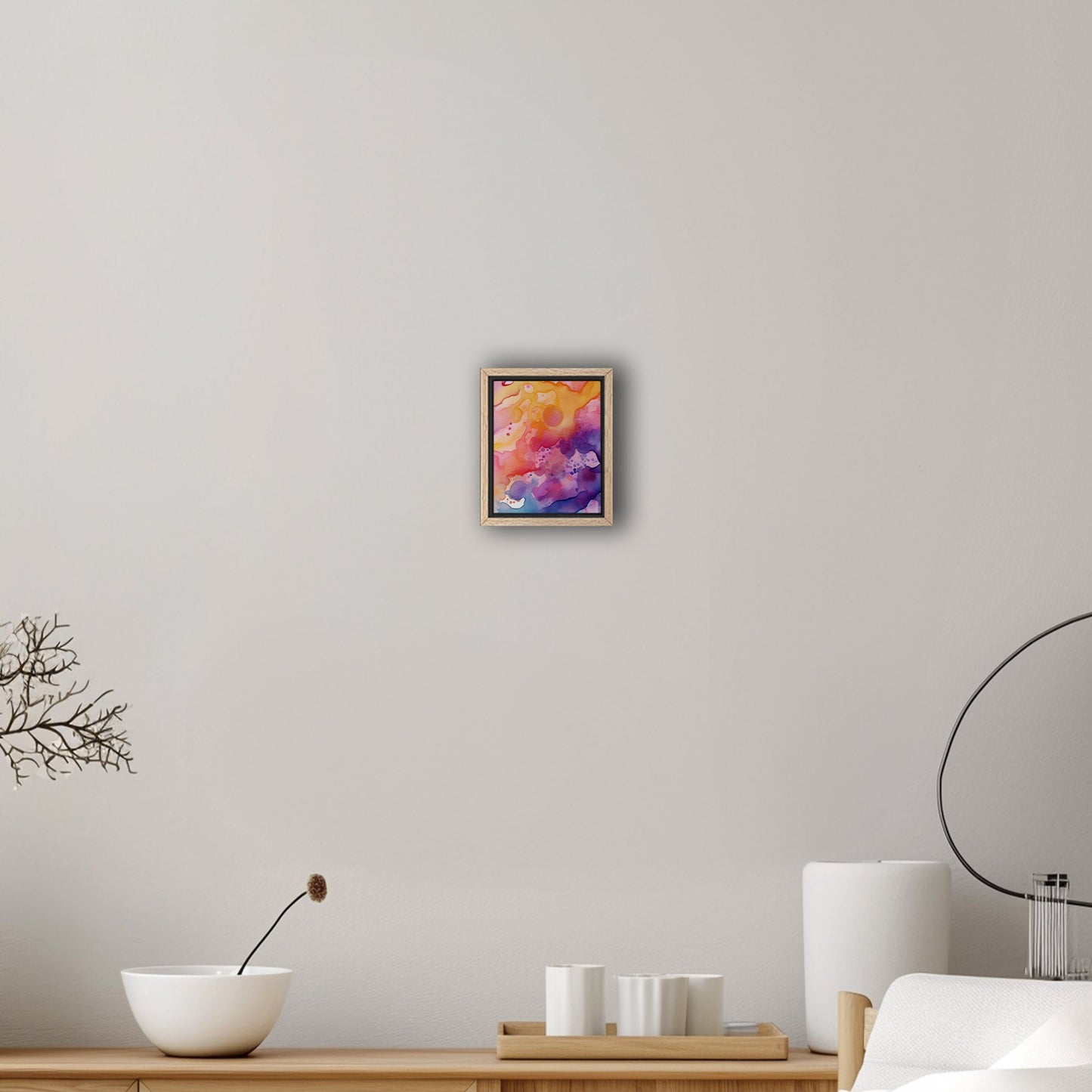 Abstract watercolor art with vibrant colors