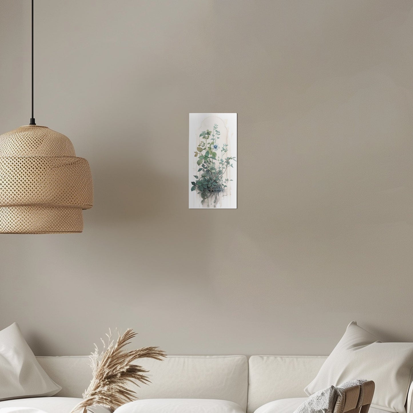 Watercolor Painting of Blue Wildflower