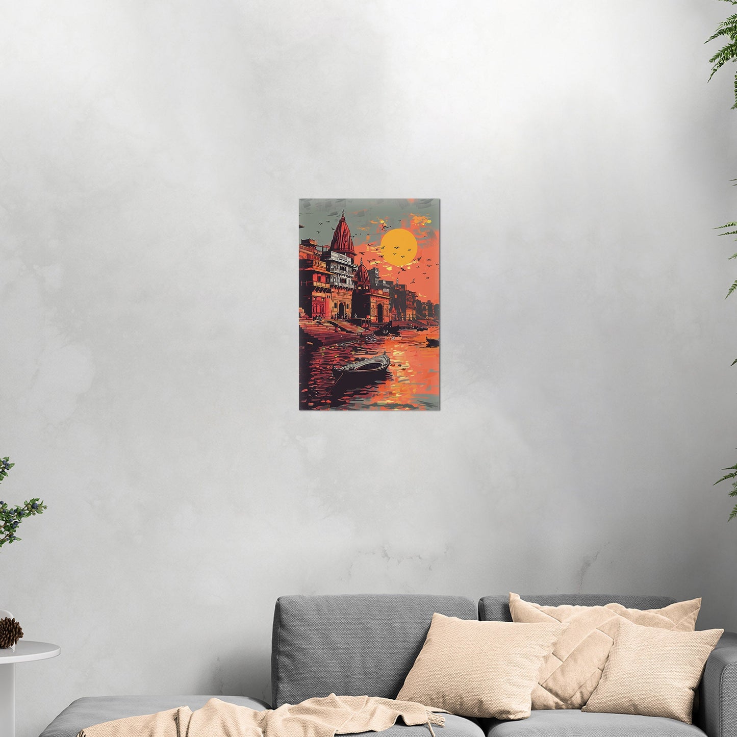 Vibrant Banaras Ghat illustration - Cultural Oasis