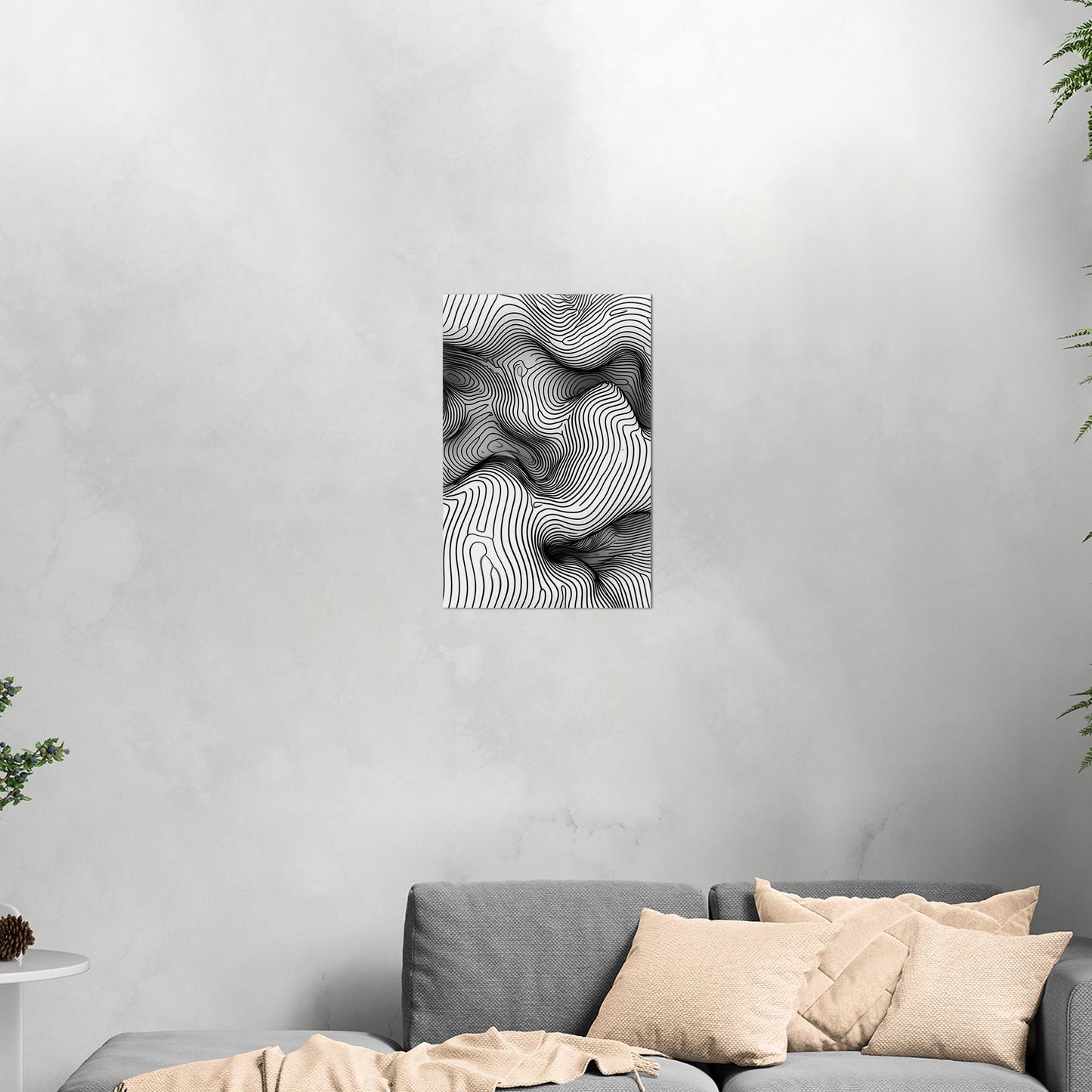 Abstract topographic black and white texture - Ethereal Oscillations