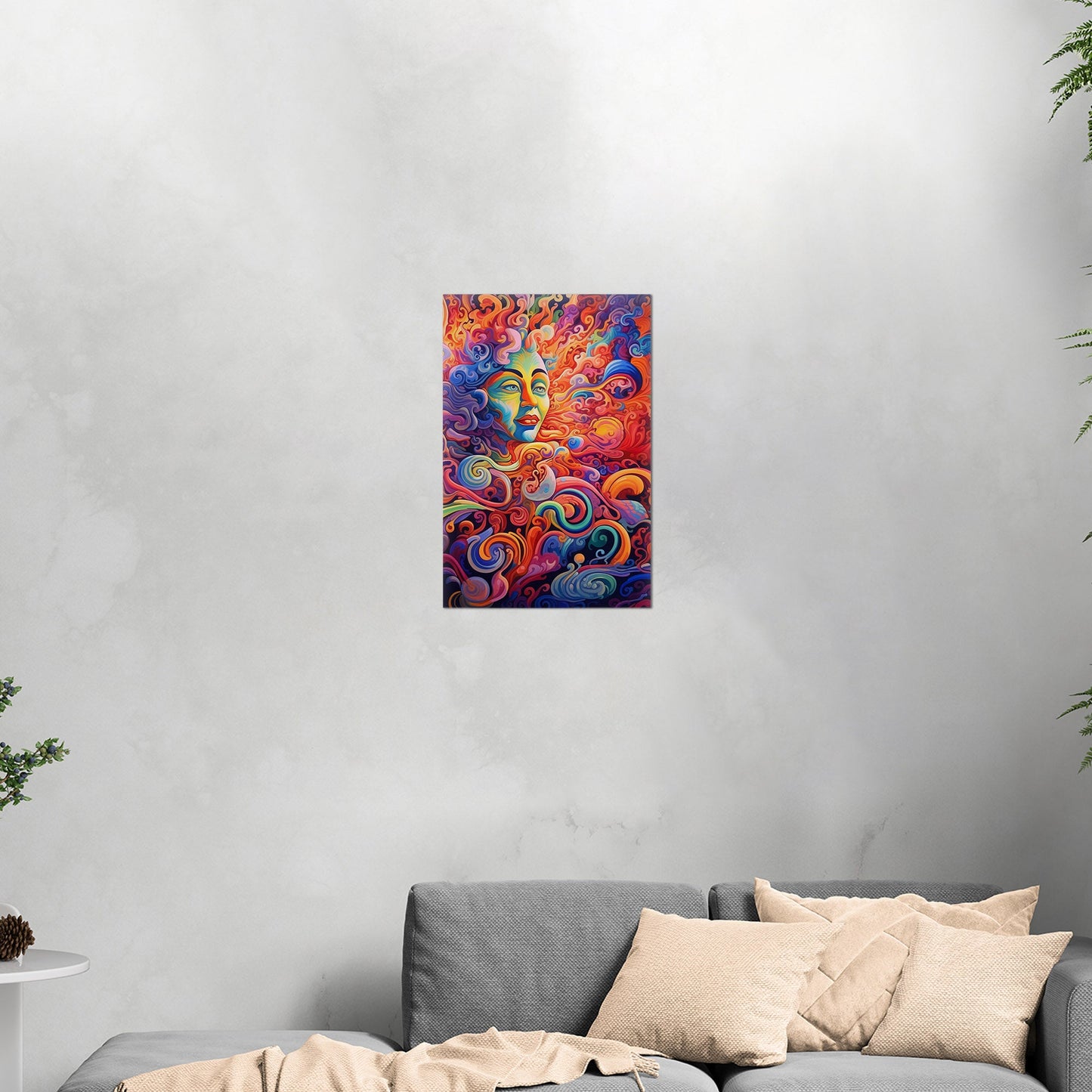 Psychedelic abstract airbrush painting of Vibrant Ebony - Enigmatic Revolution