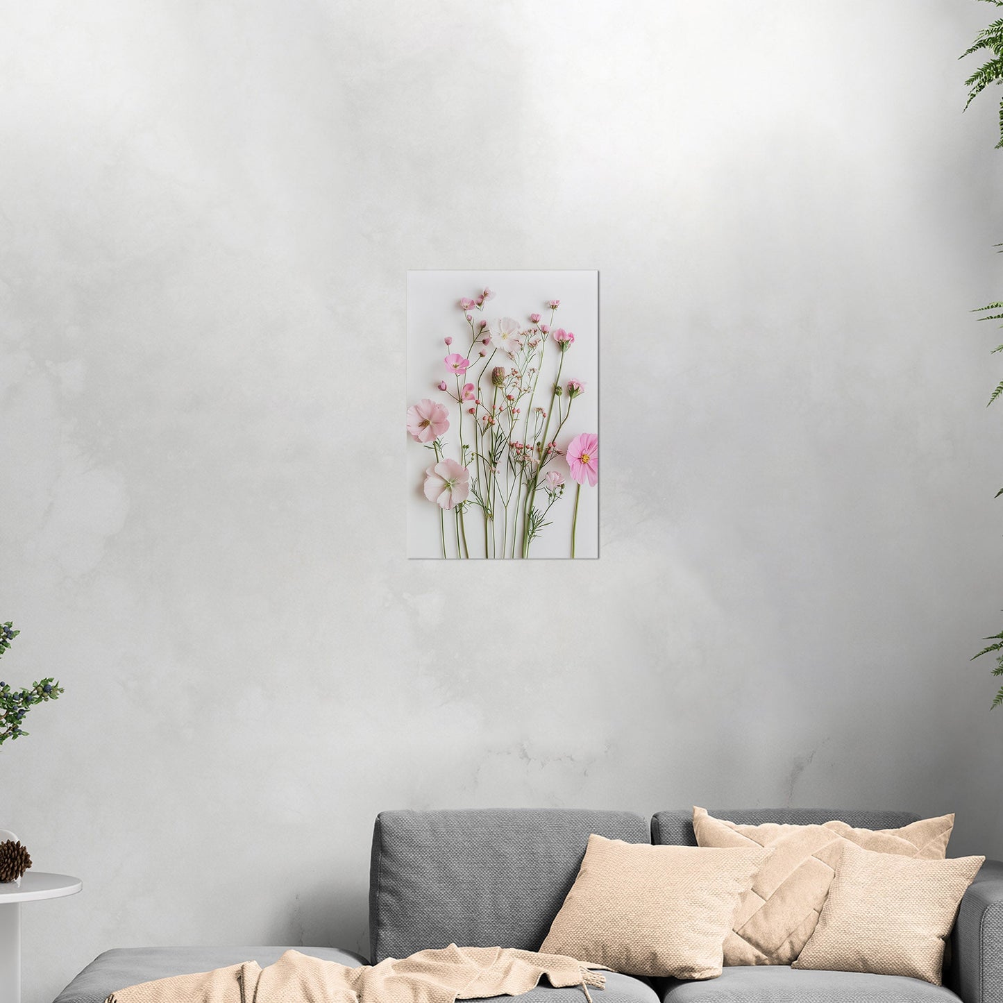 Elegant pink wildflower botanical wall art -Enchanted Blossoms