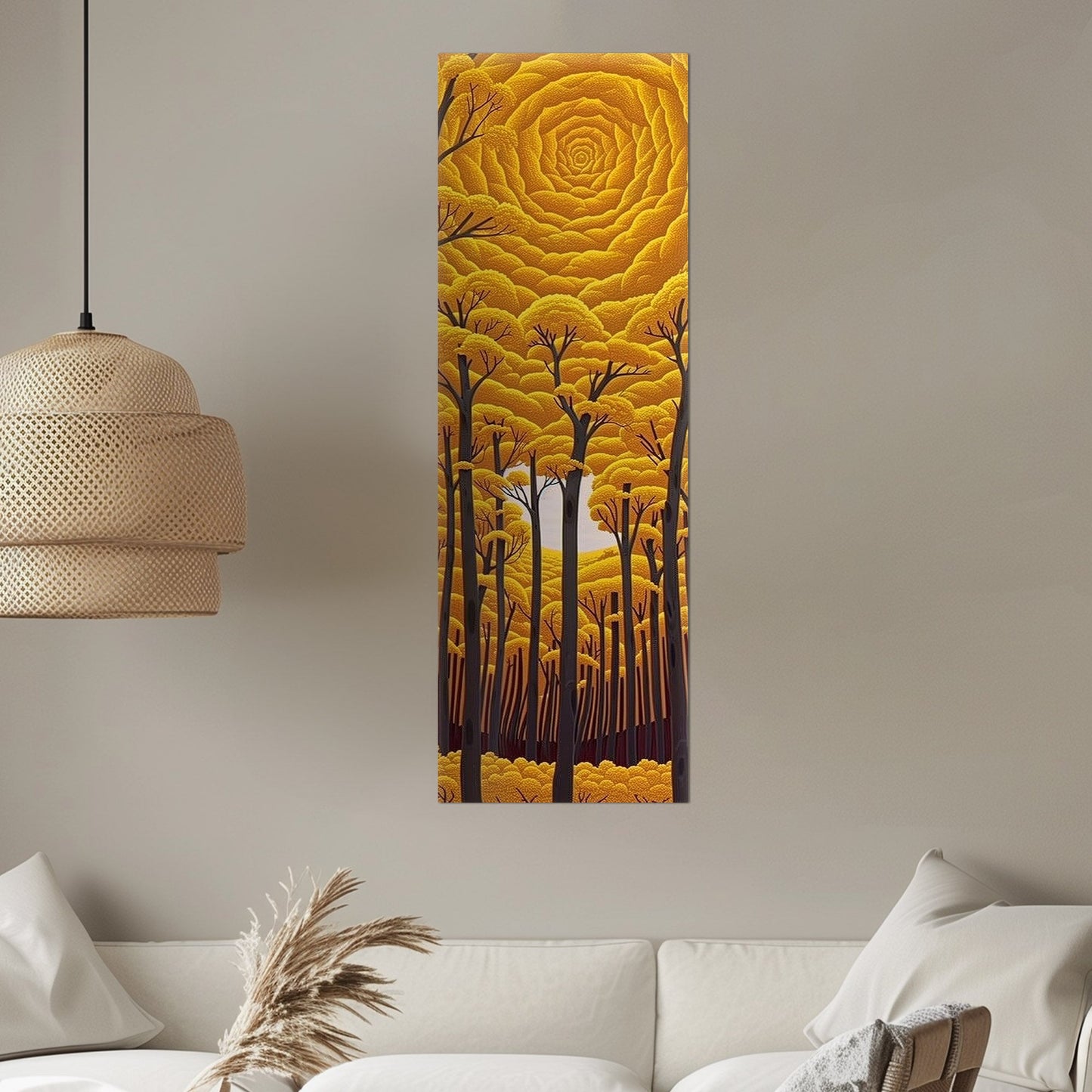Romantic Stylized Painting of Autumn Woods - Ethereal Golden Woods: A Romance