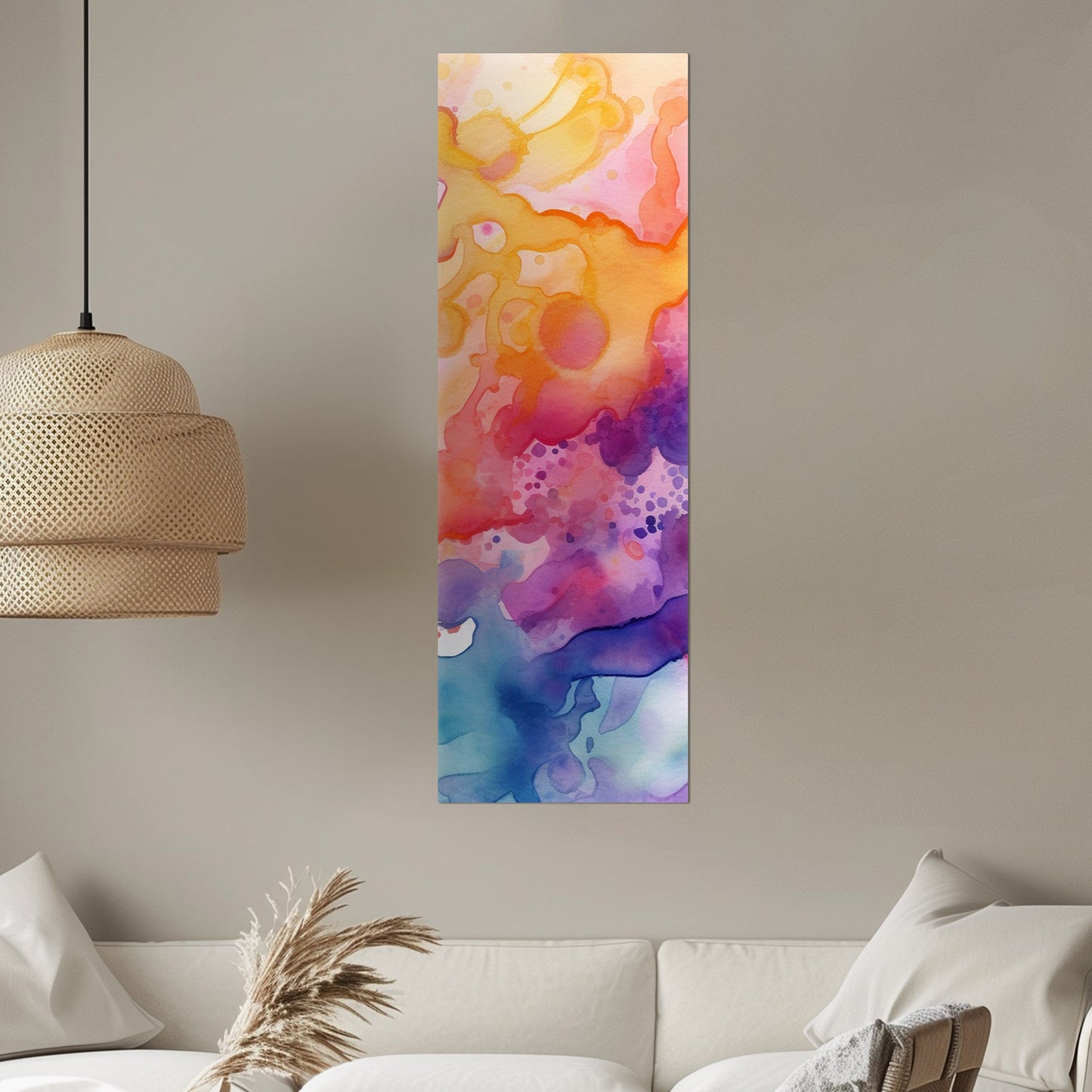 Abstract watercolor art with vibrant colors