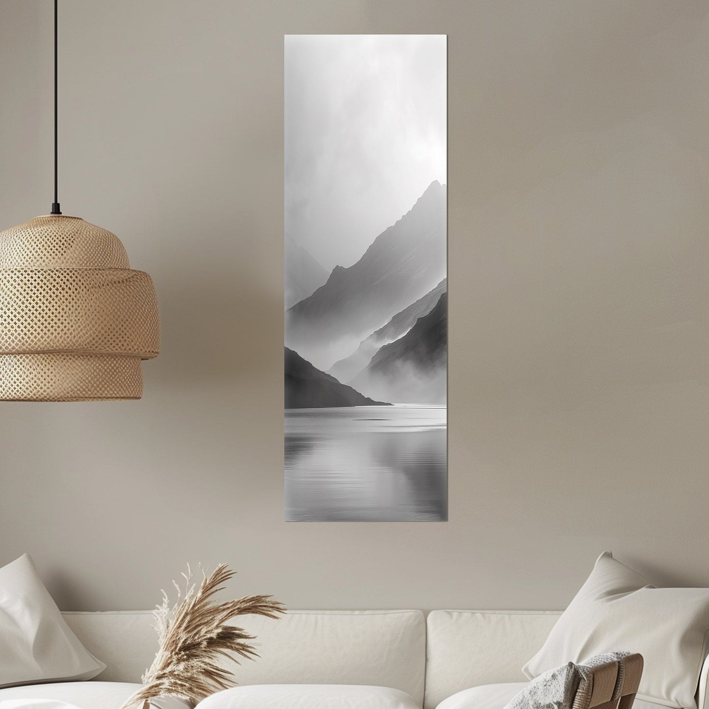 Black and White Mountain Landscape Long Exposure Photo - Whispering Shadows of Silent Hills