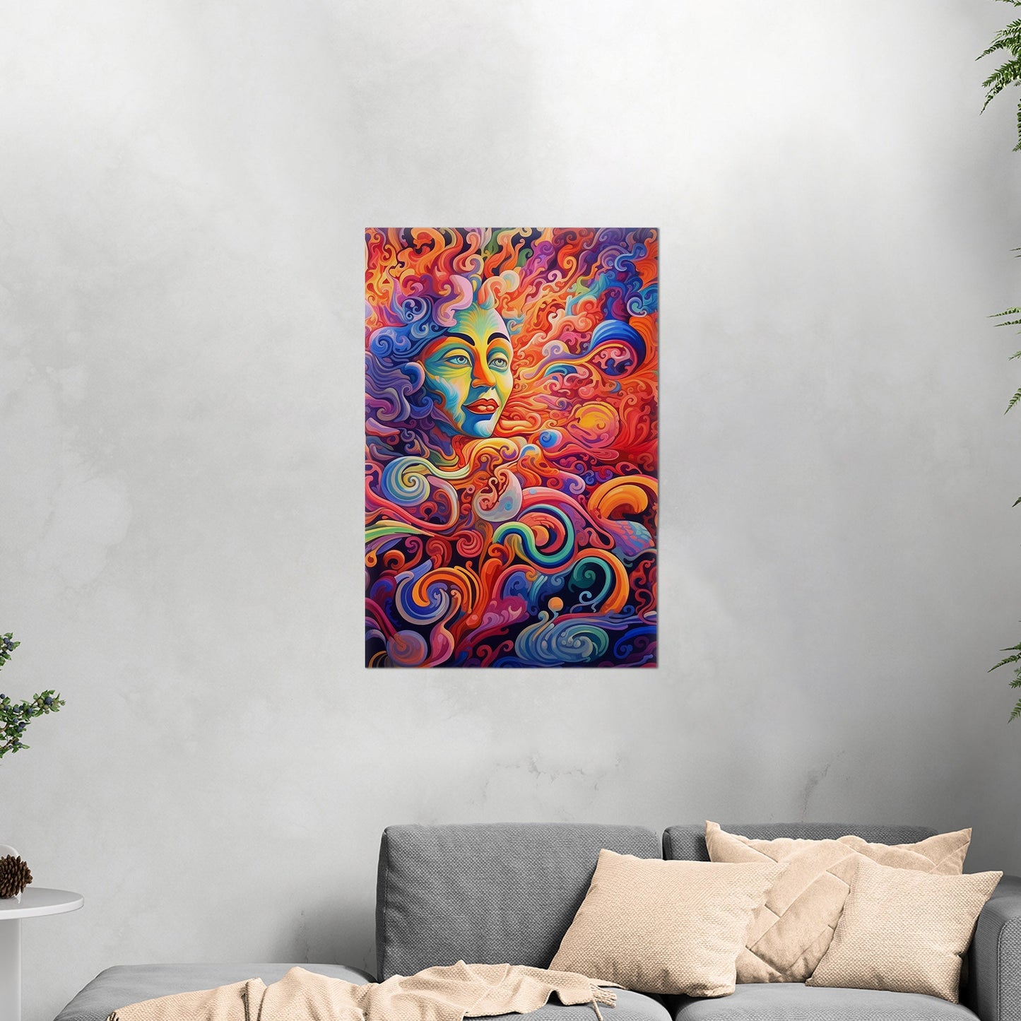 Psychedelic abstract airbrush painting of Vibrant Ebony - Enigmatic Revolution