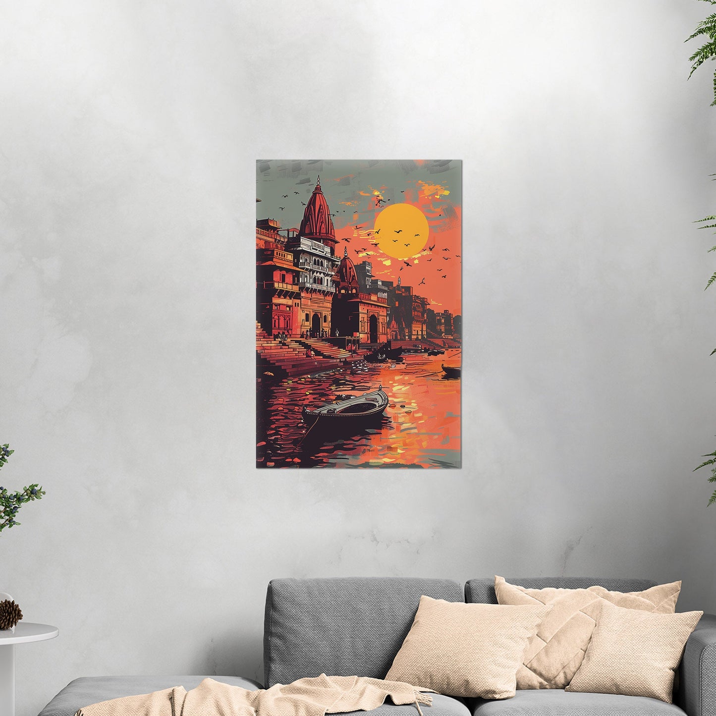 Vibrant Banaras Ghat illustration - Cultural Oasis