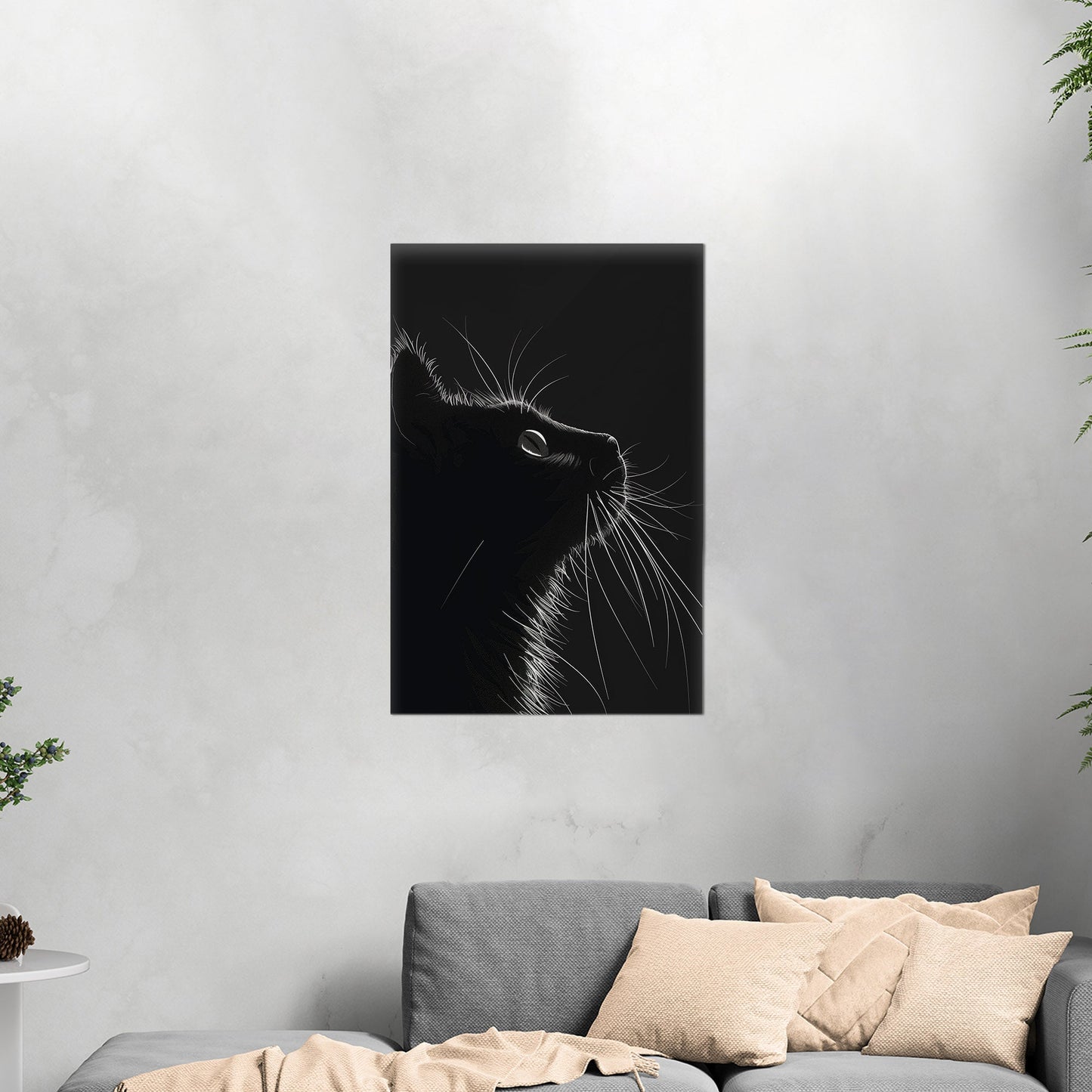 Minimalistic Cat Wall Art - Enchanting Elegance