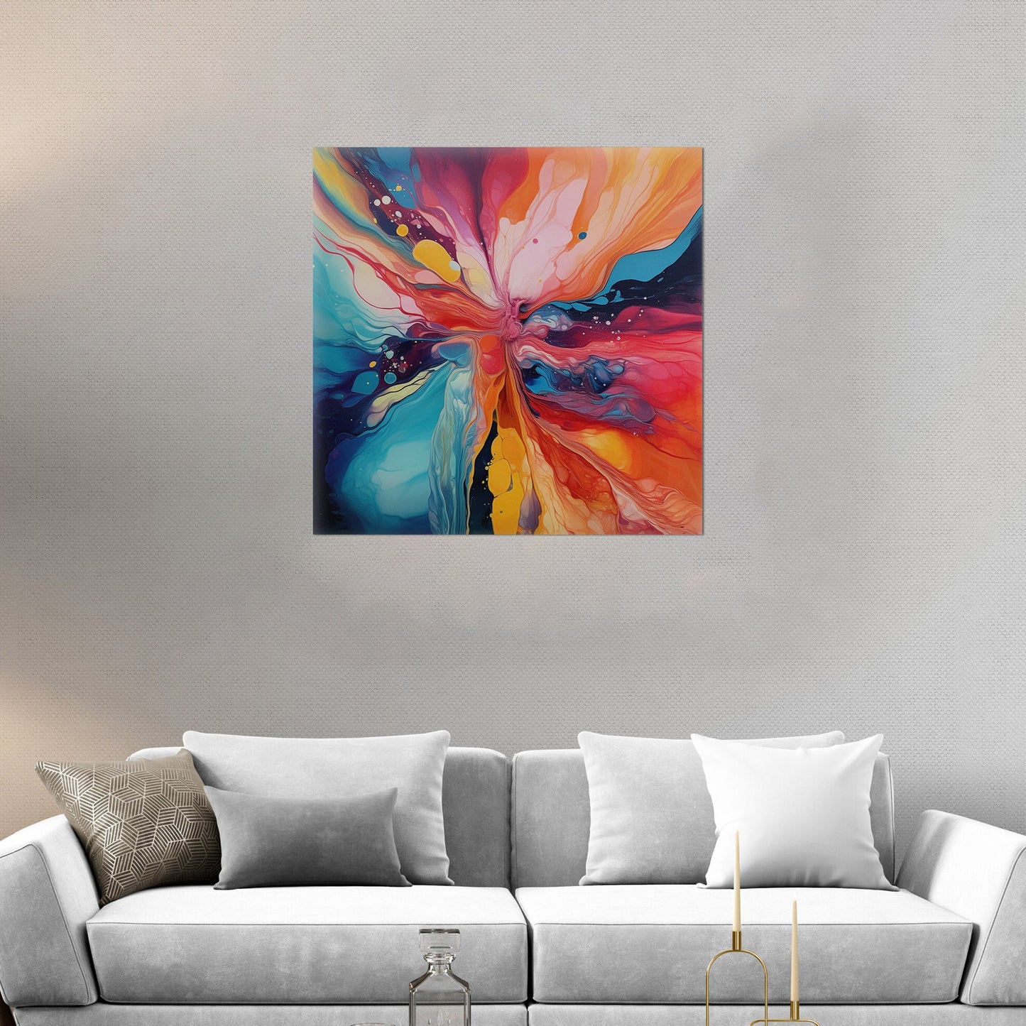 Abstract Splatter Oil Painting - Color Wave Splash