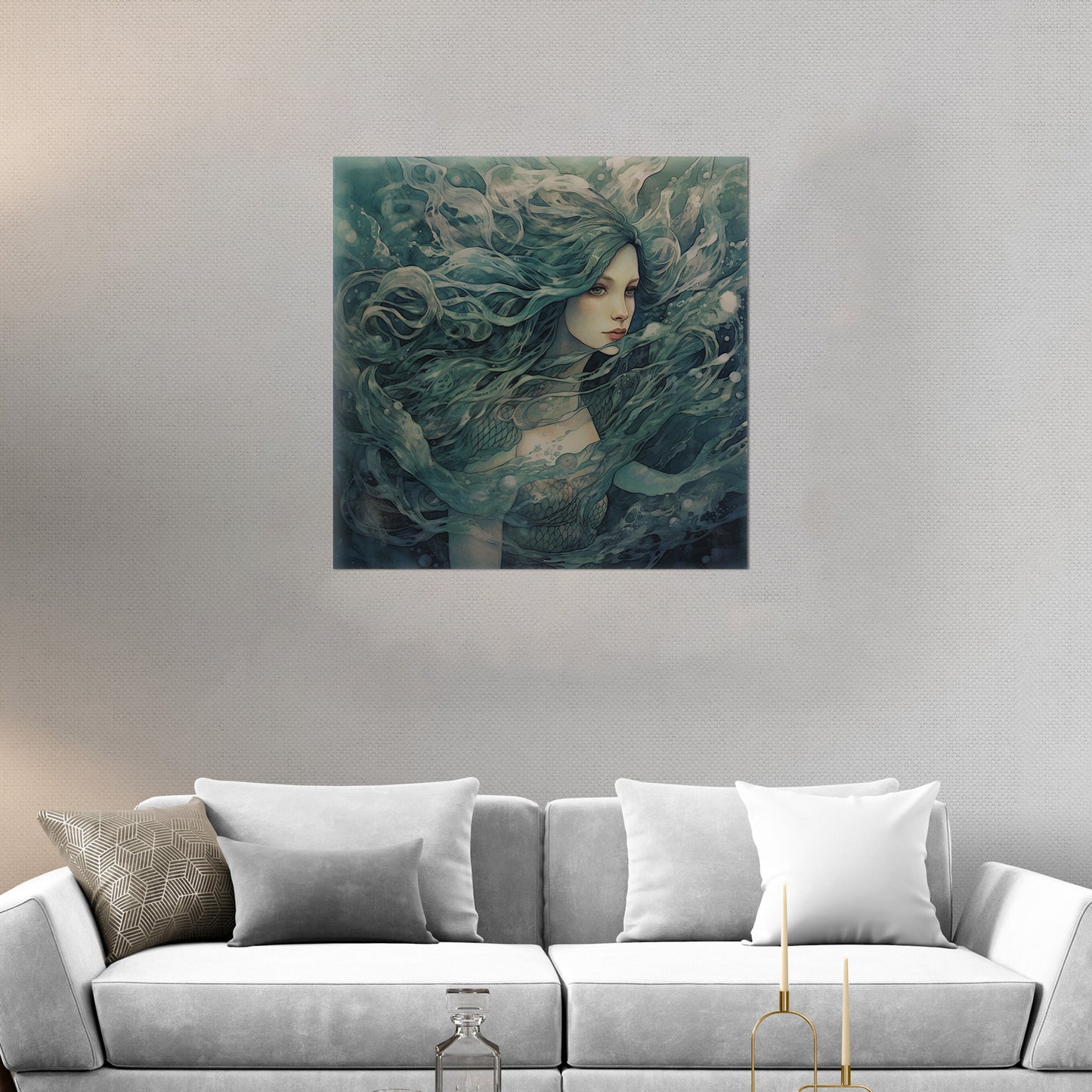 Enchanting mermaid swimming in mystical ocean - Serene Siren