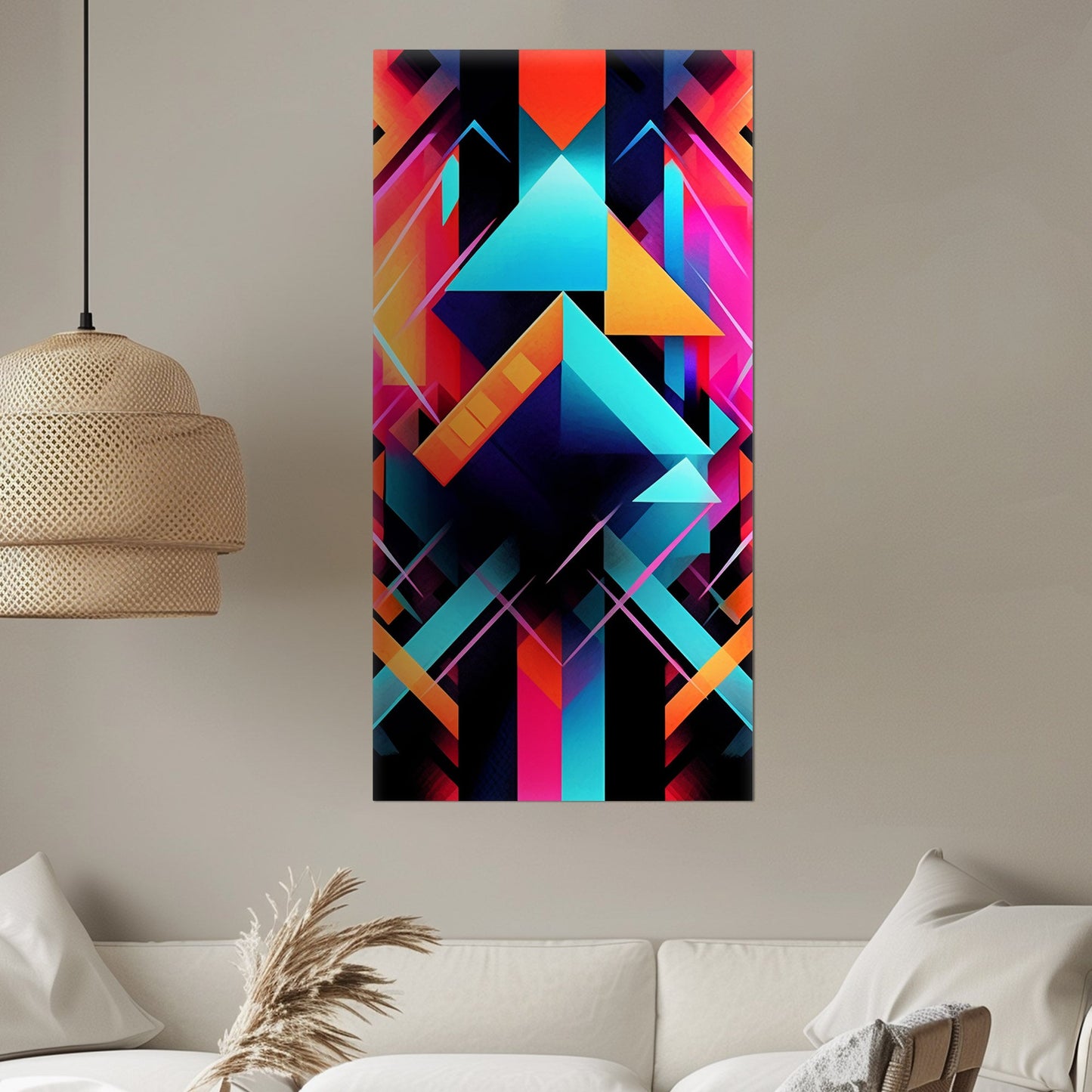 Bold neon geometric shapes - Electric Oasis