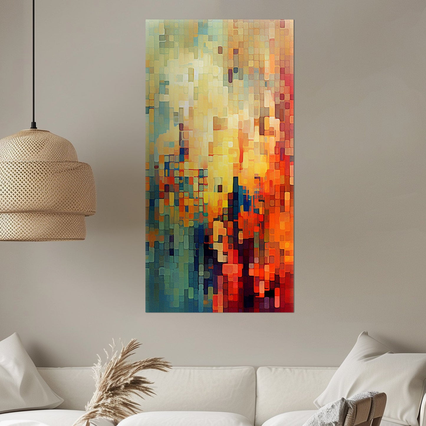 Pixelated mosaic retro abstract patterned geometric - Mesmerizing Modern Elegance