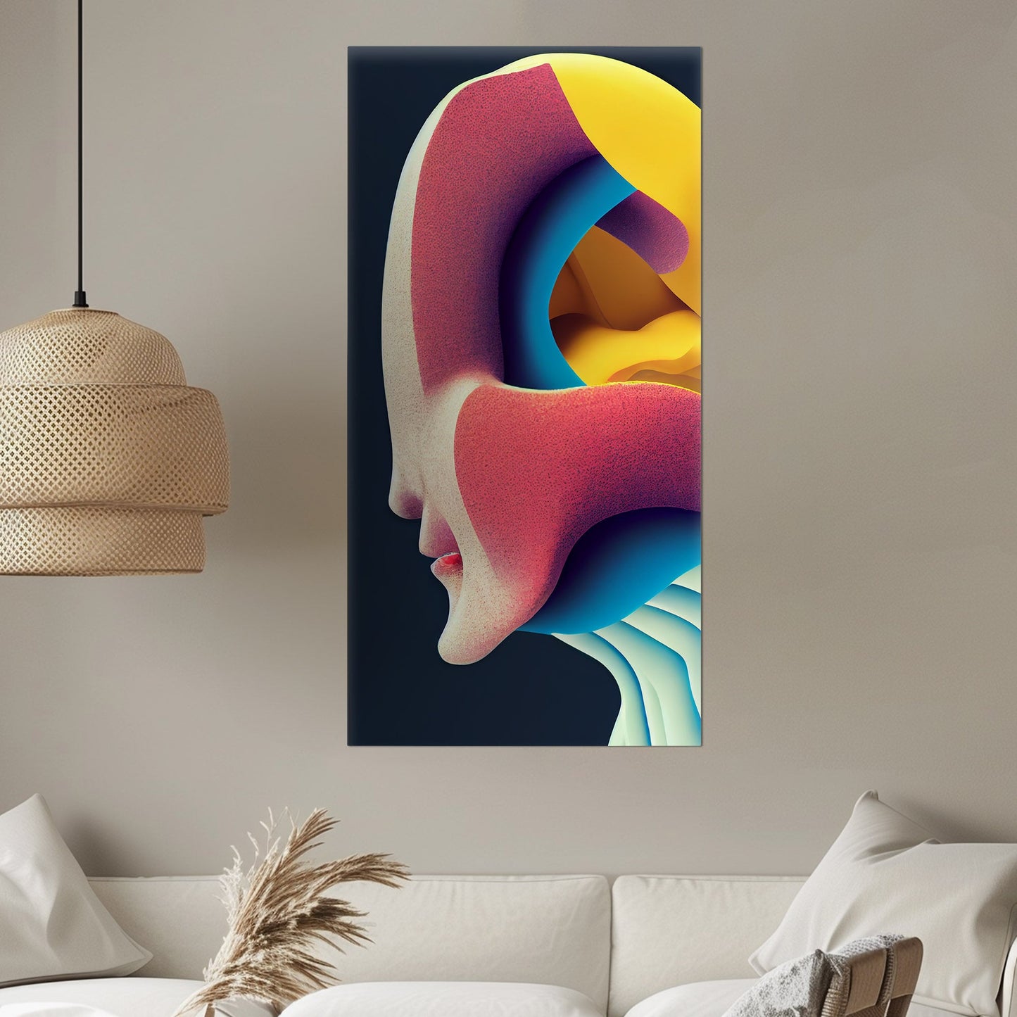 Abstract chaos meets midcentury charm - Vibrant Chaos Unleashed