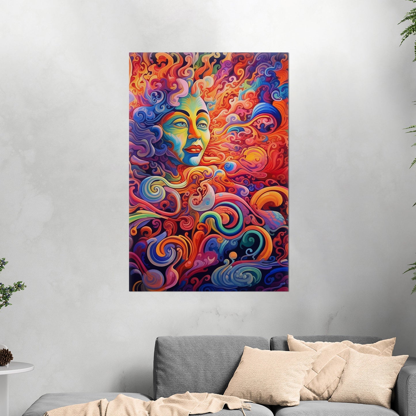 Psychedelic abstract airbrush painting of Vibrant Ebony - Enigmatic Revolution