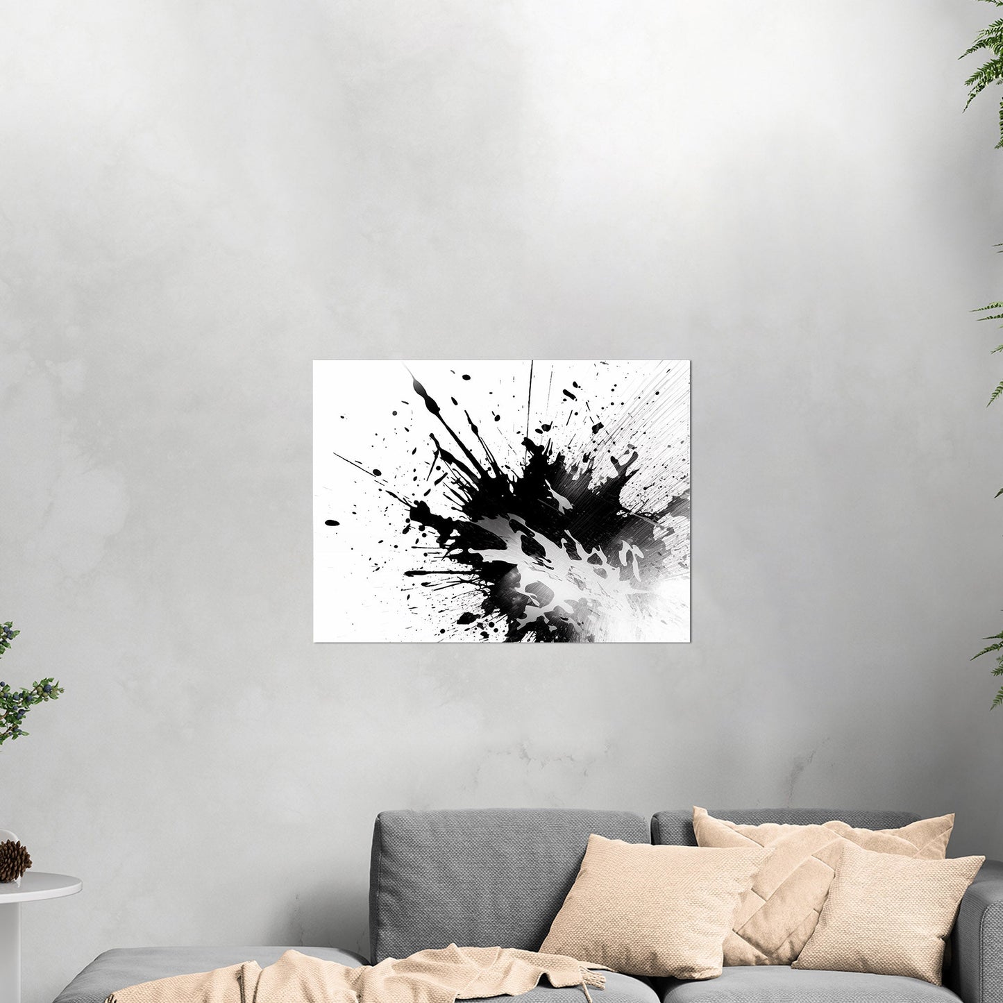 Black and white abstract ink splatter art - Captivating Monochrome Ink Splatter Zen