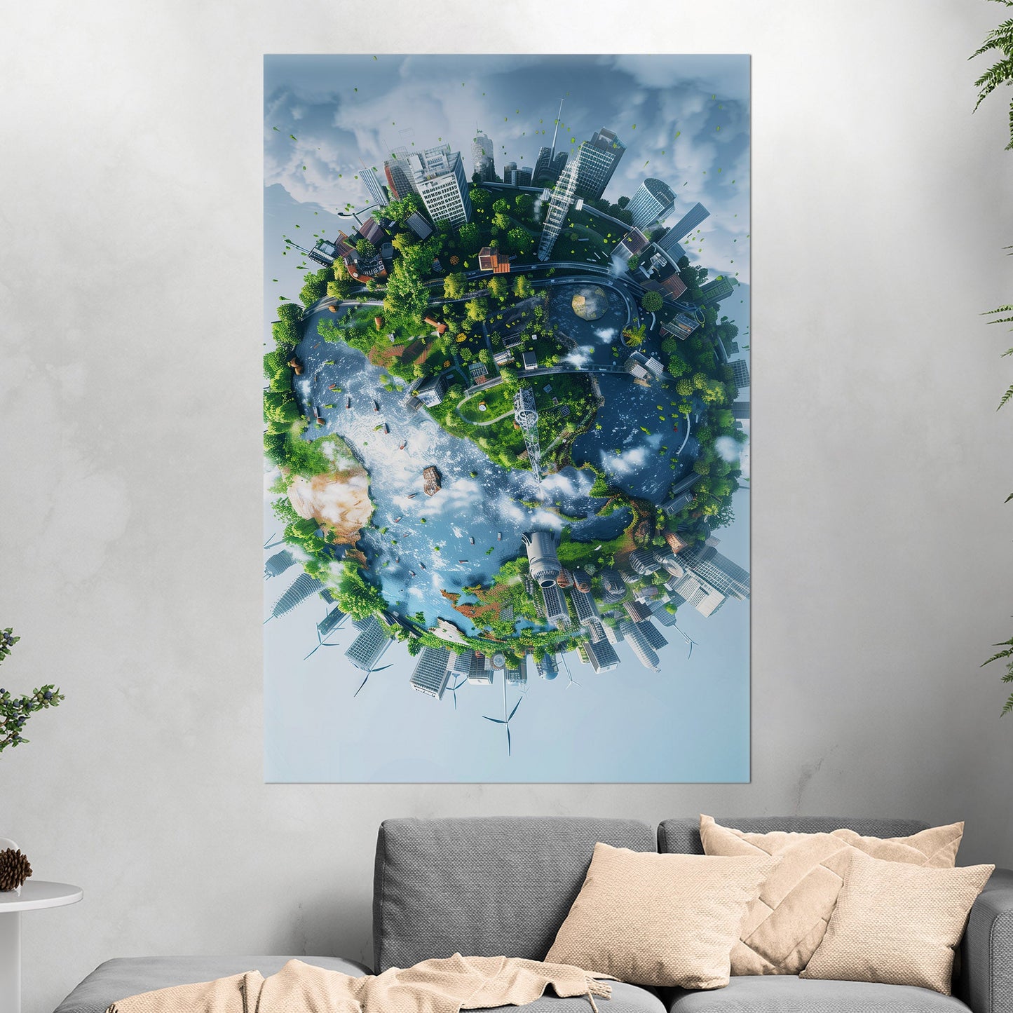 Captivating Earth View with Intricate Buildings - Magnificent City Canvas