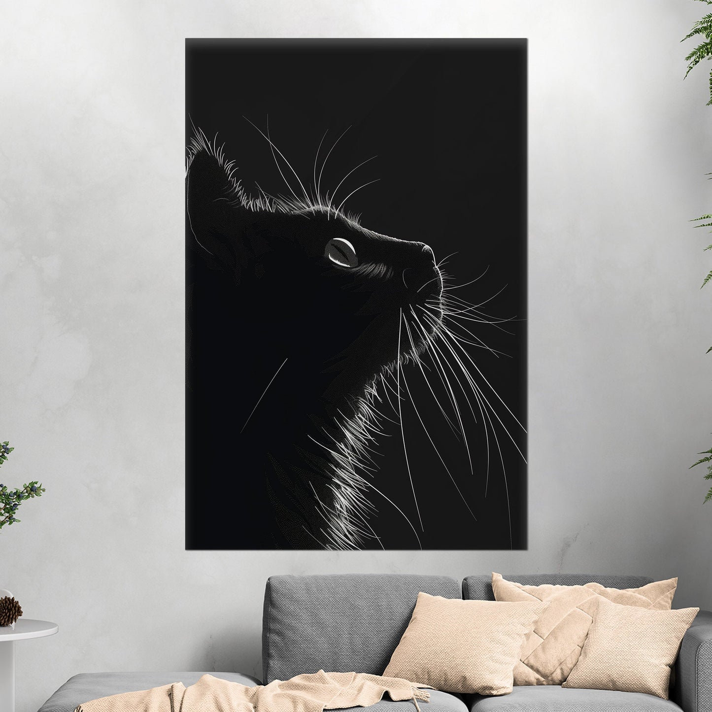 Minimalistic Cat Wall Art - Enchanting Elegance