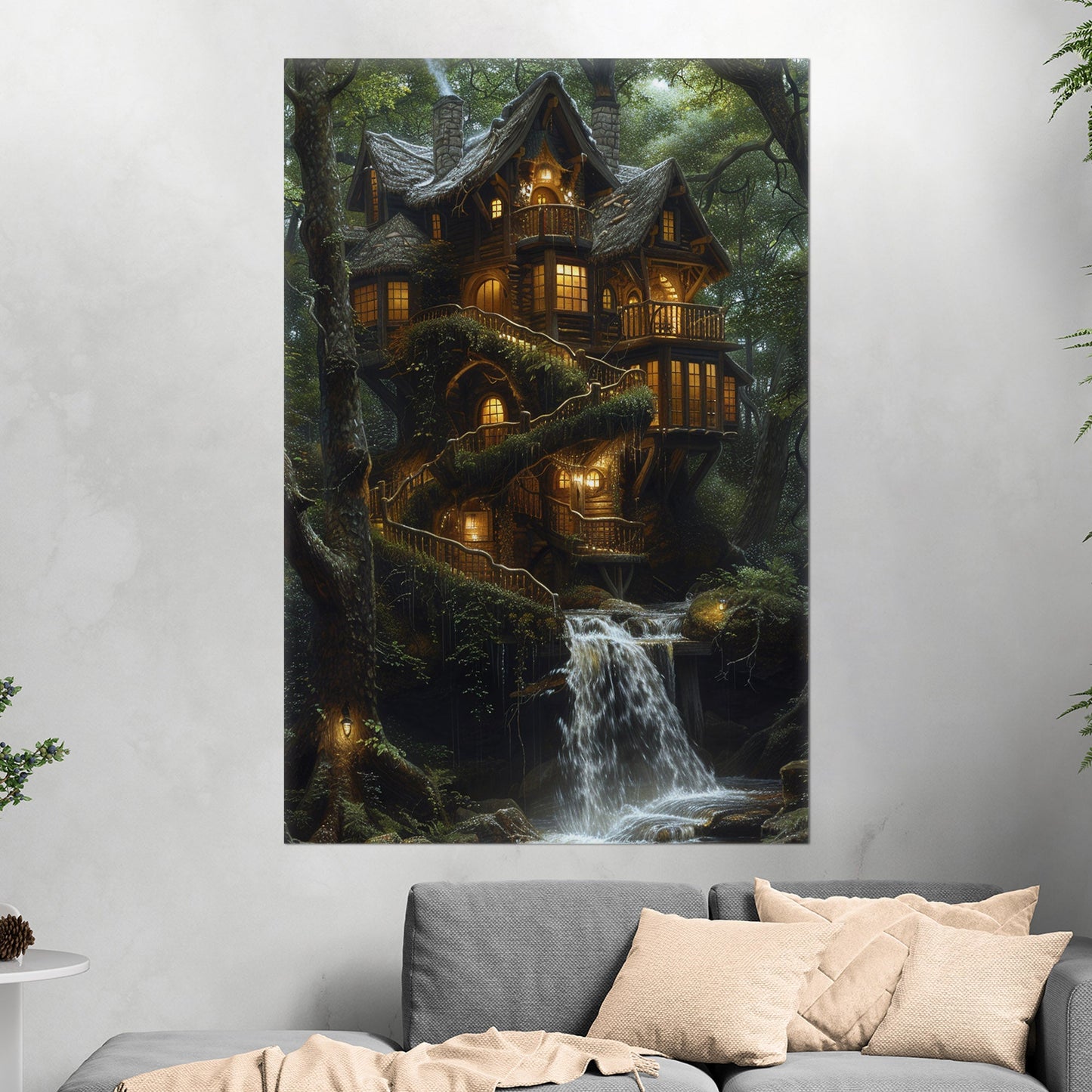 3d Render of fantasy house in the woods - Enchanted Treehouse
