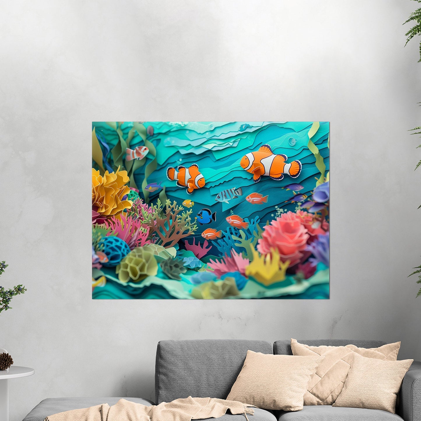 Vibrant marine life art on canvas - Serenity Dance