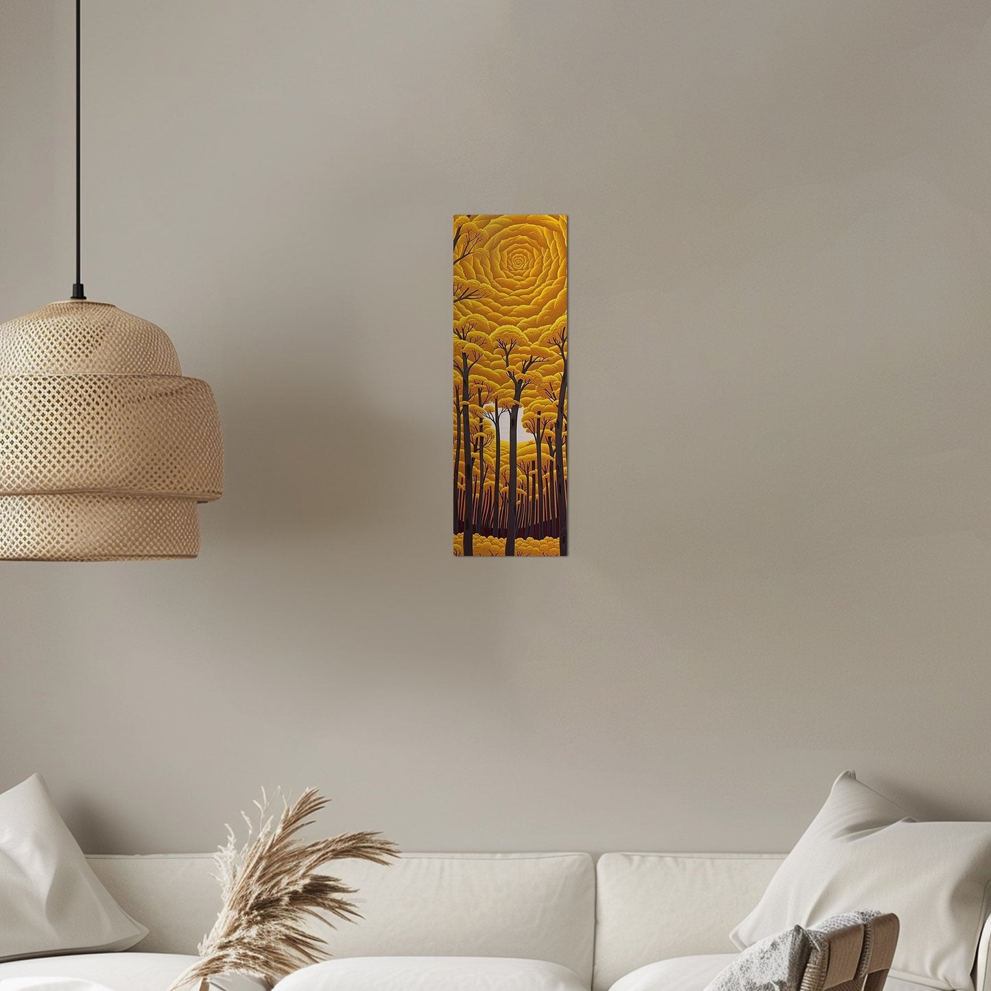 Romantic Stylized Painting of Autumn Woods - Ethereal Golden Woods: A Romance