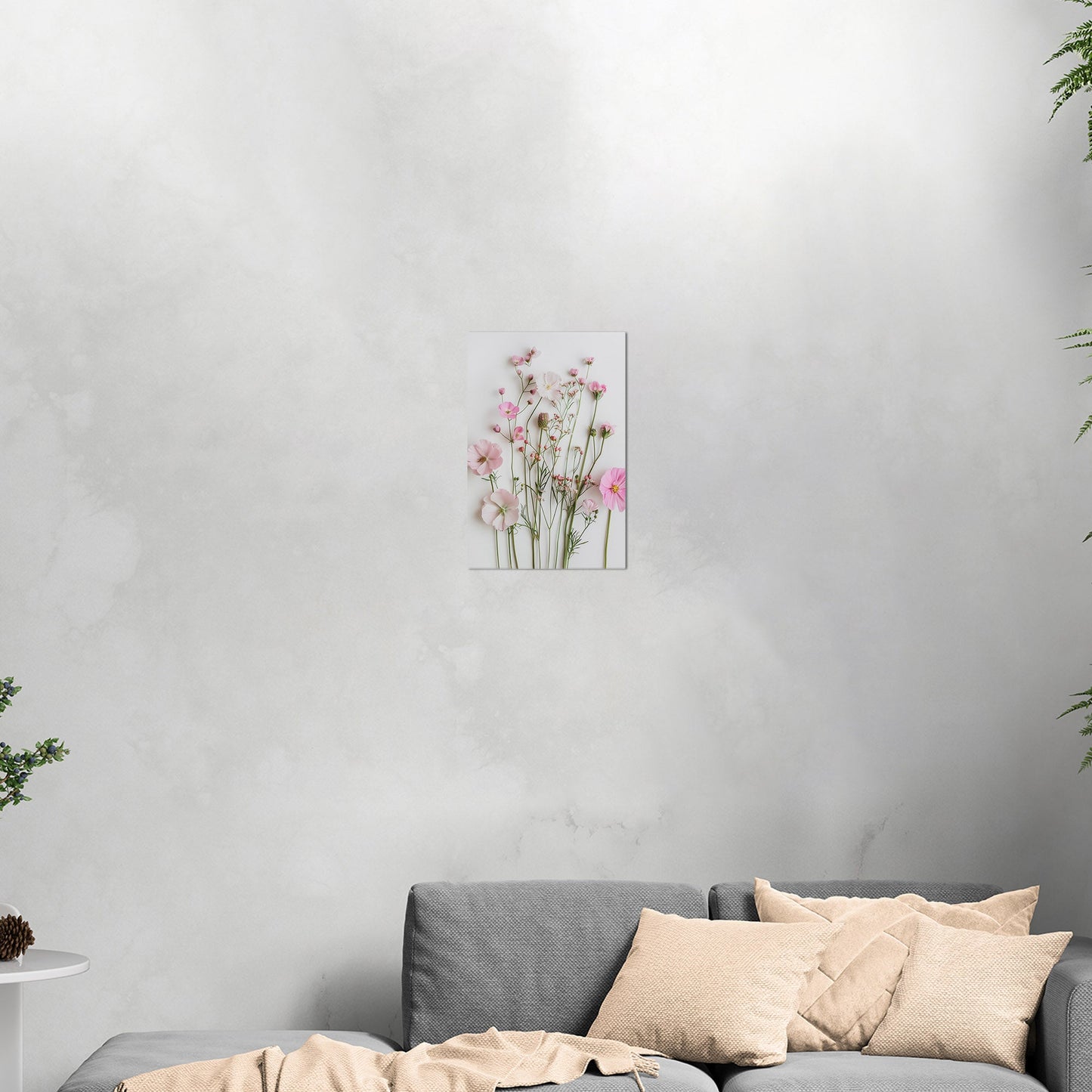 Elegant pink wildflower botanical wall art -Enchanted Blossoms