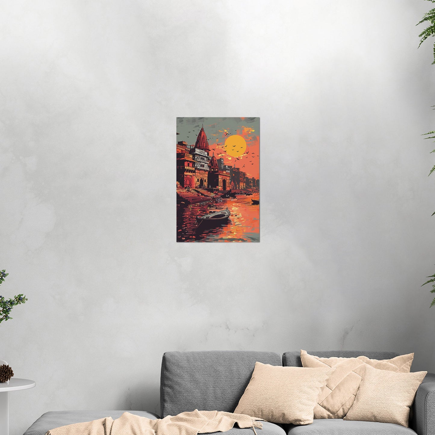 Vibrant Banaras Ghat illustration - Cultural Oasis