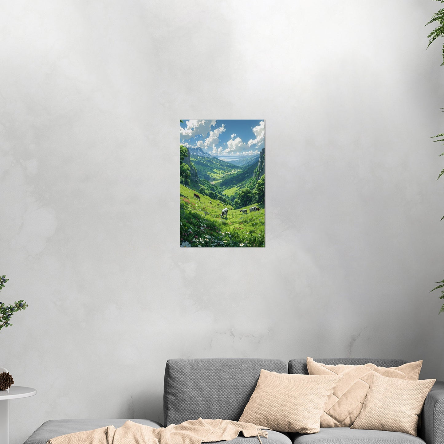 Grassland with grazing cows - Whimsical Nature Retreat