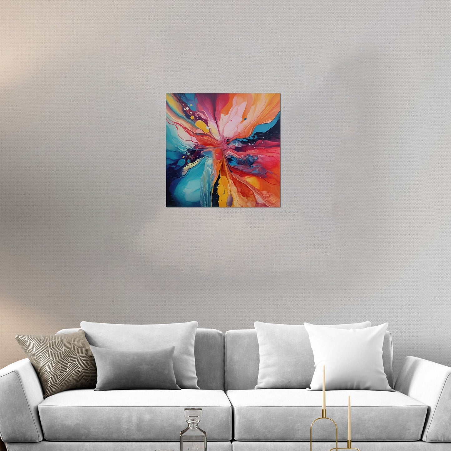 Abstract Splatter Oil Painting - Color Wave Splash
