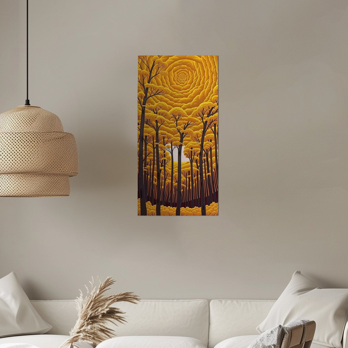 Romantic Stylized Painting of Autumn Woods - Ethereal Golden Woods: A Romance